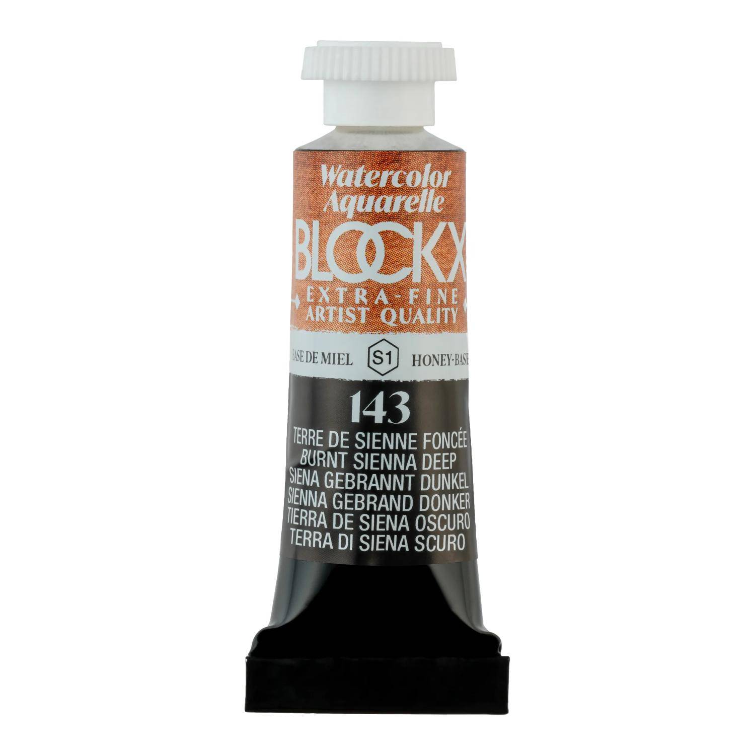 Blockx 3x Aquarellfarbe, Siena dunkel - Tube 5ml - Dunkelsiena 43143BXC