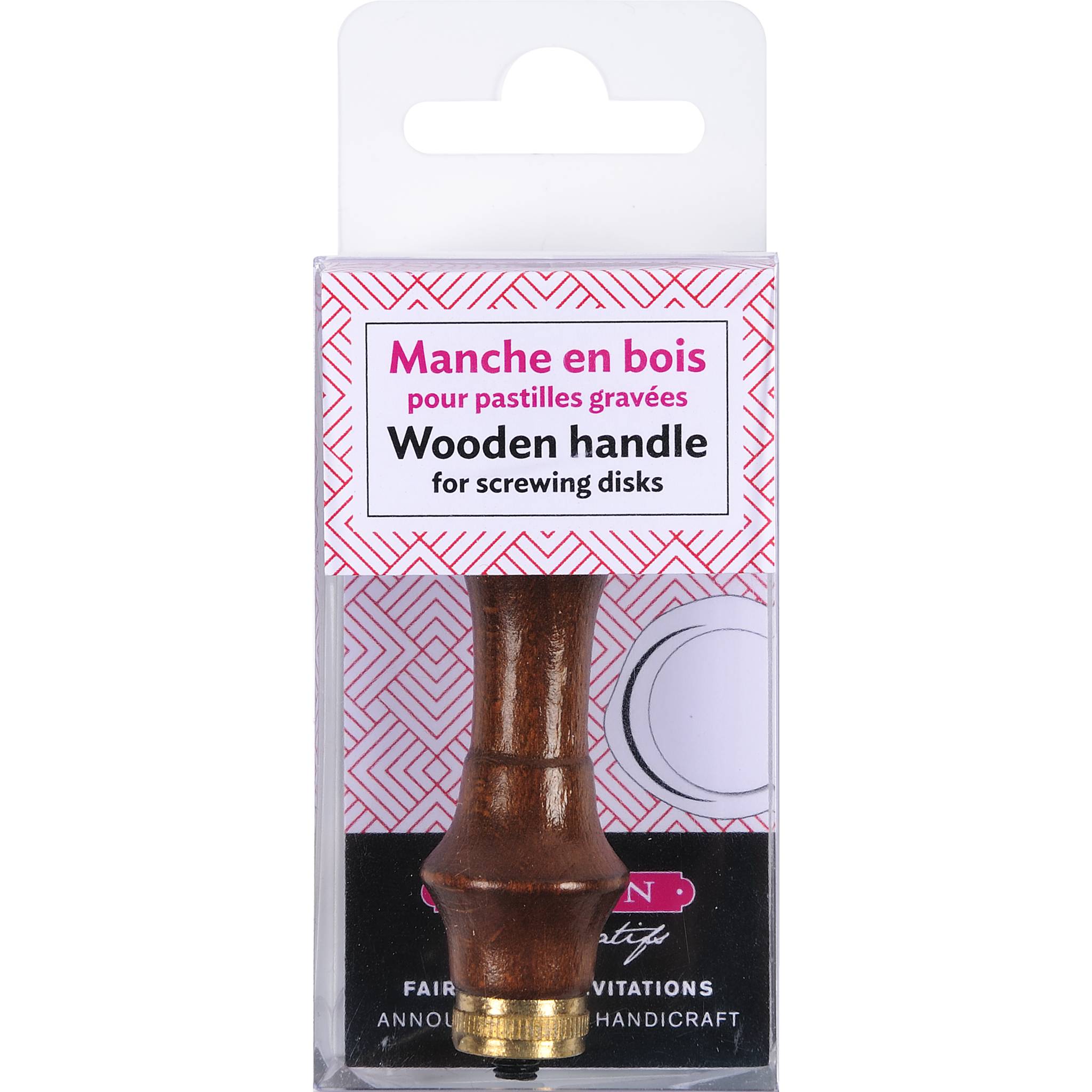 Jacques Herbin 3x Holzgriff Siegelplatten, Naturholz Dunkelbraun glänzend 40740T