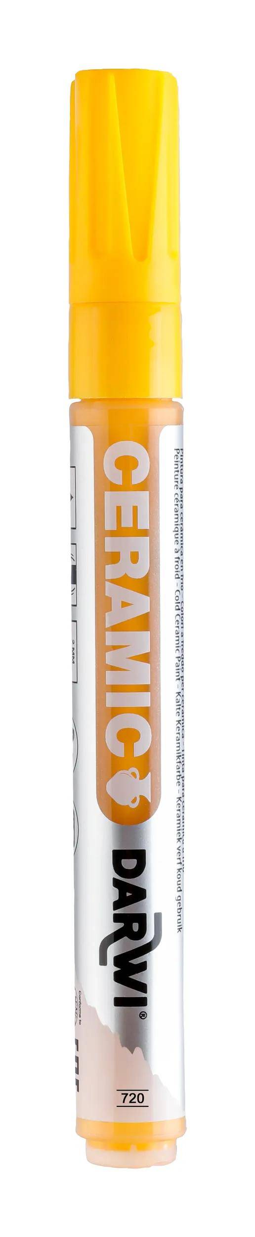 Darwi 6x Keramikfarbe, Marker 2mm Spitze, 6ml, Dunkelgelb DA0340013720C