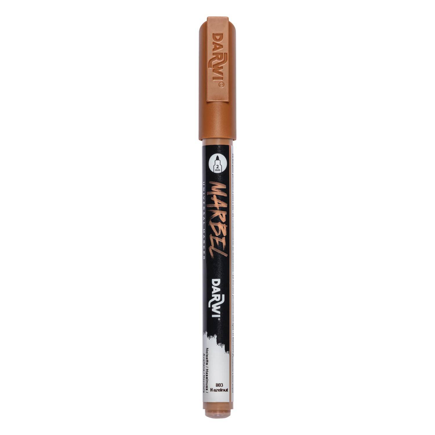 Darwi 6x Marker Acrylfarbe, konische feine Spitze 2mm Haselnuss DA0223002803C