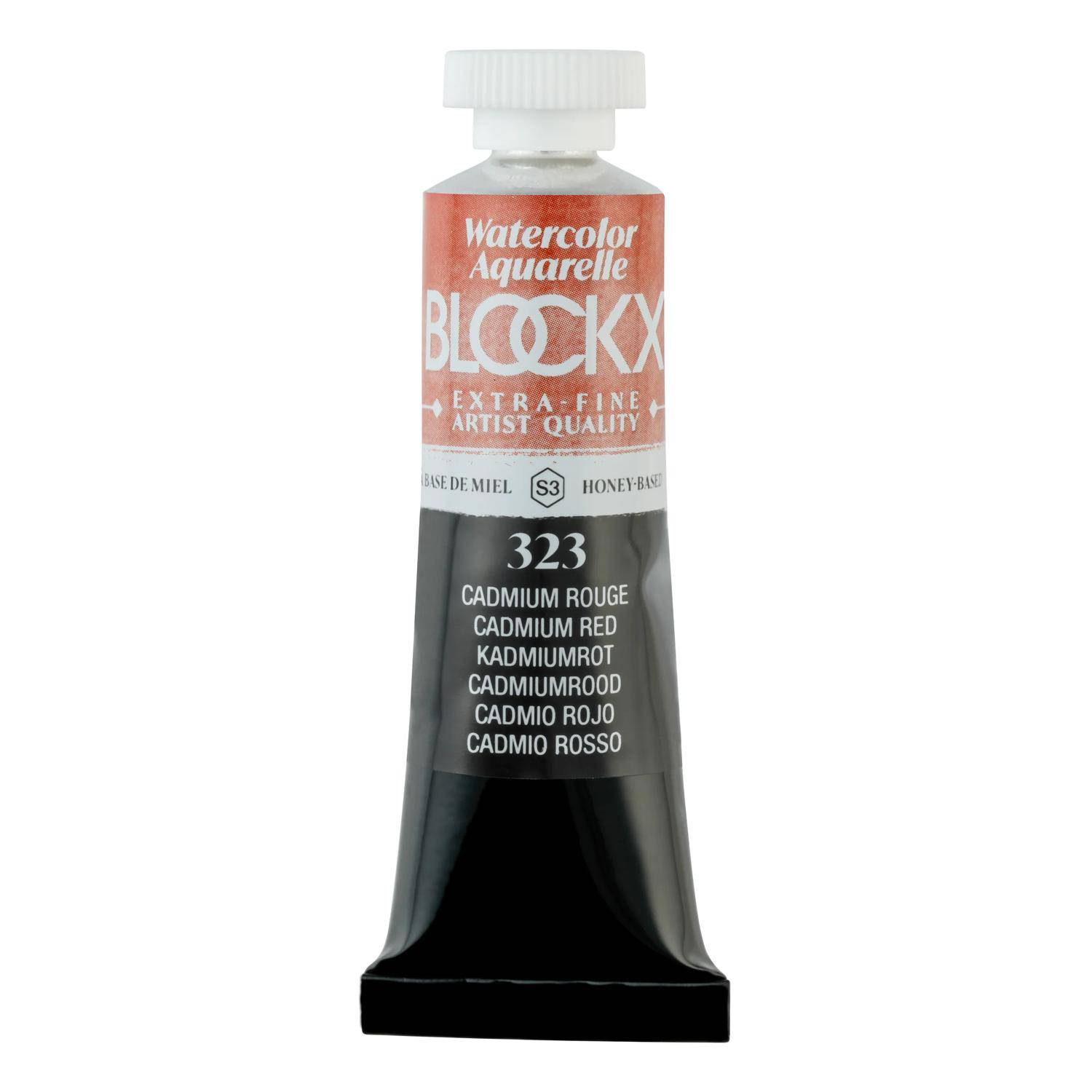 Blockx 3x Aquarellfarbe, Kadmiumrot - Tube 15ml - Cadmium Rot 44323BXC