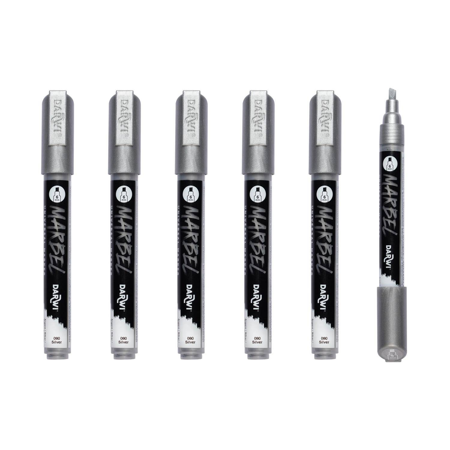 Darwi 6x Marker Acrylfarbe, Keilspitze medium 6mm Sonnengelb DA0226006720C