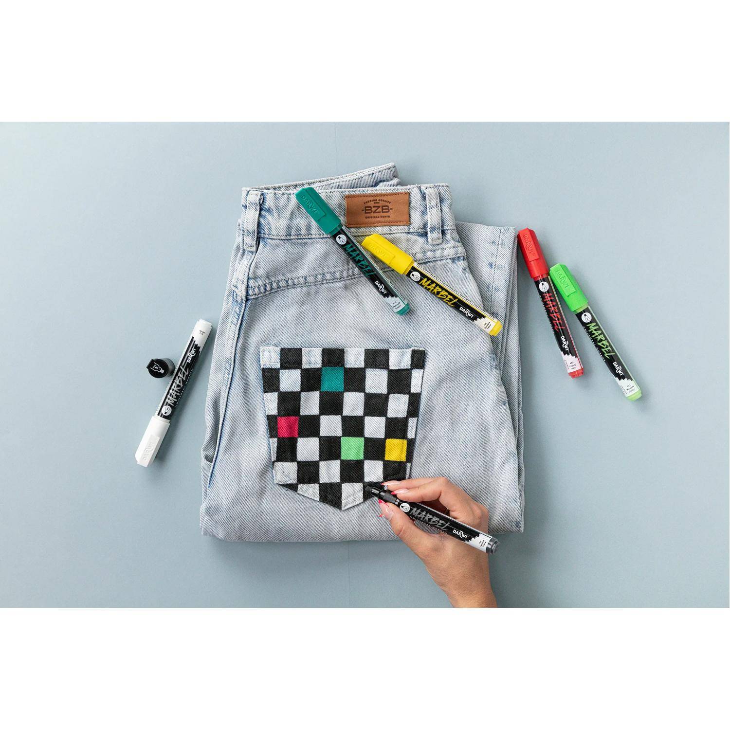 Darwi 6x Universalmarker Acrylfarbe, Keilspitze medium 6mm Weiß DA0226006010C