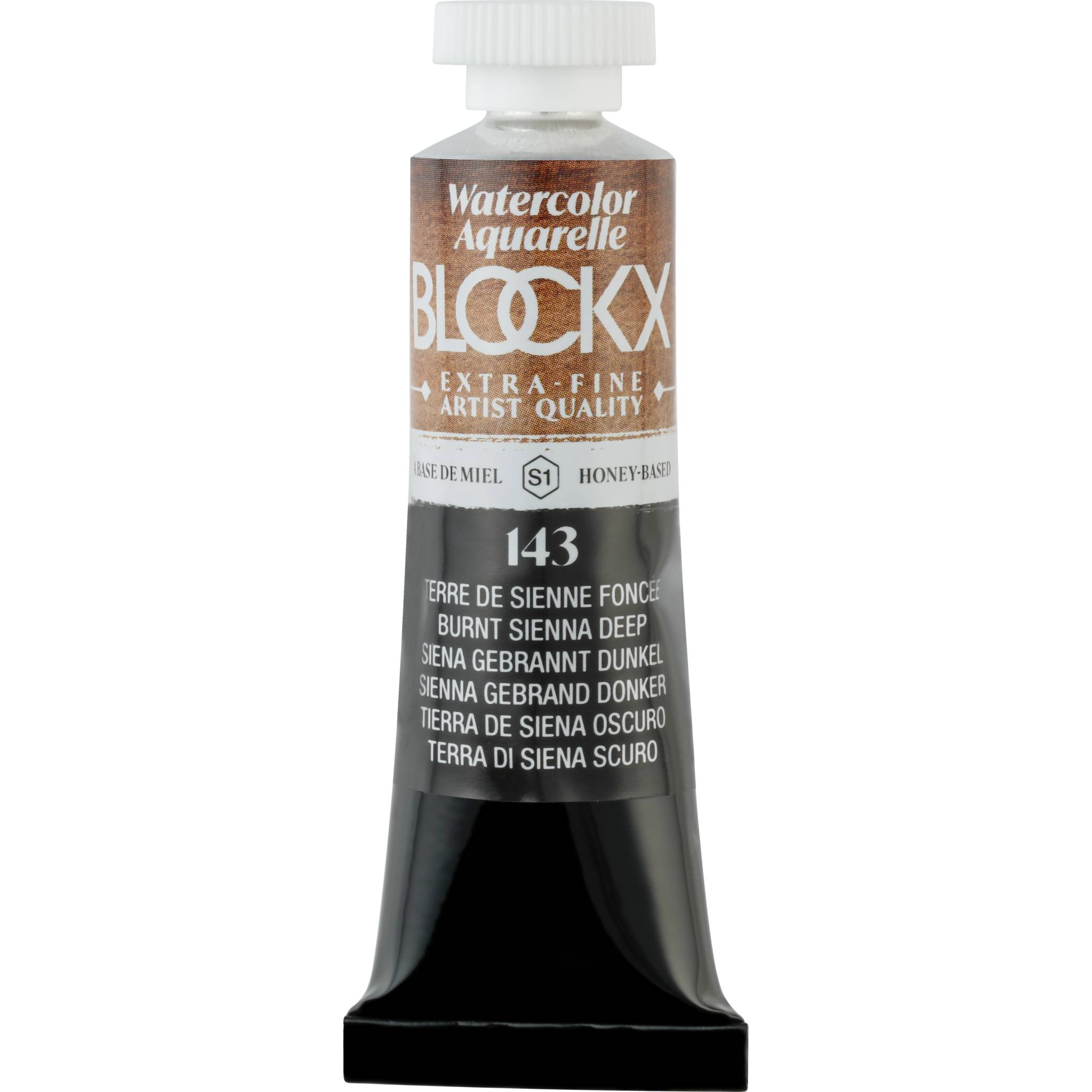 Blockx 3x Aquarellfarbe, Siena dunkel - Tube 15ml - Dunkelsiena 44143BXC