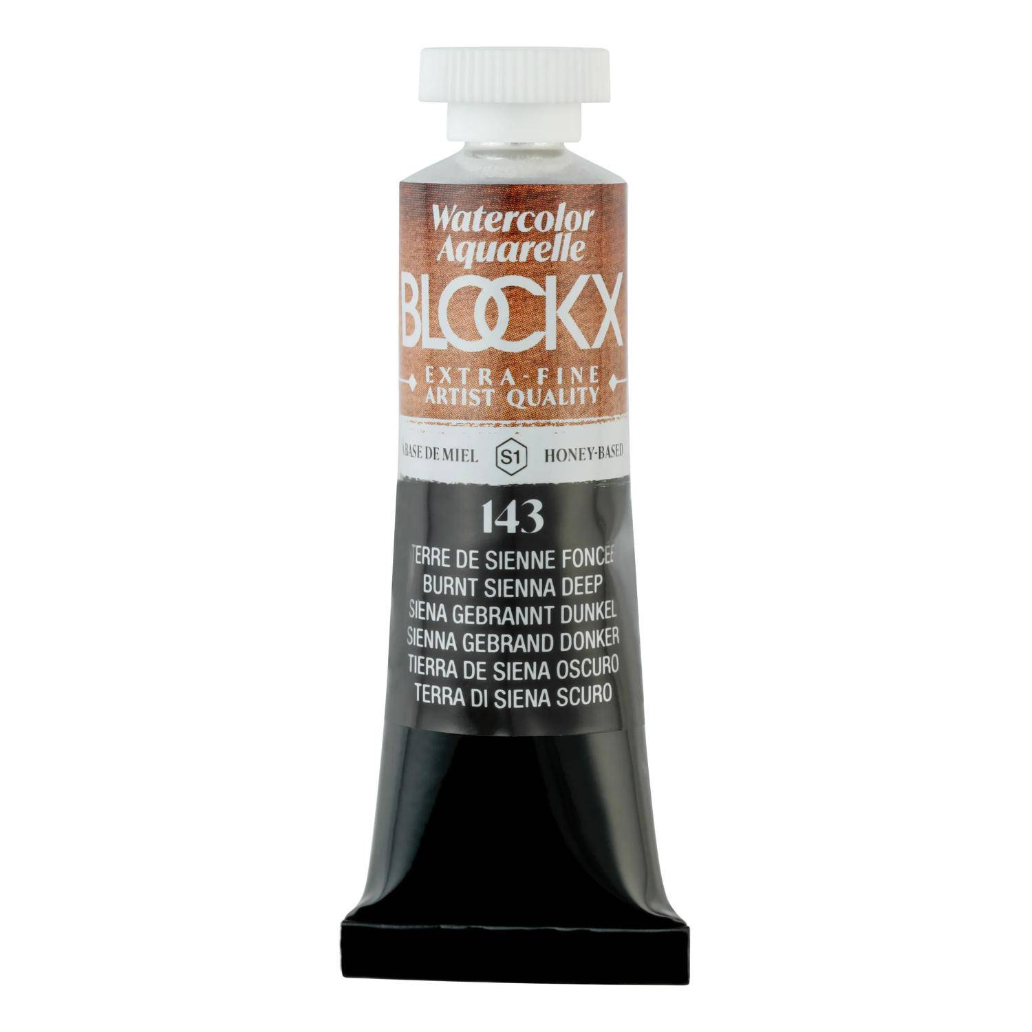 Blockx 3x Aquarellfarbe, Siena dunkel - Tube 15ml - Dunkelsiena 44143BXC