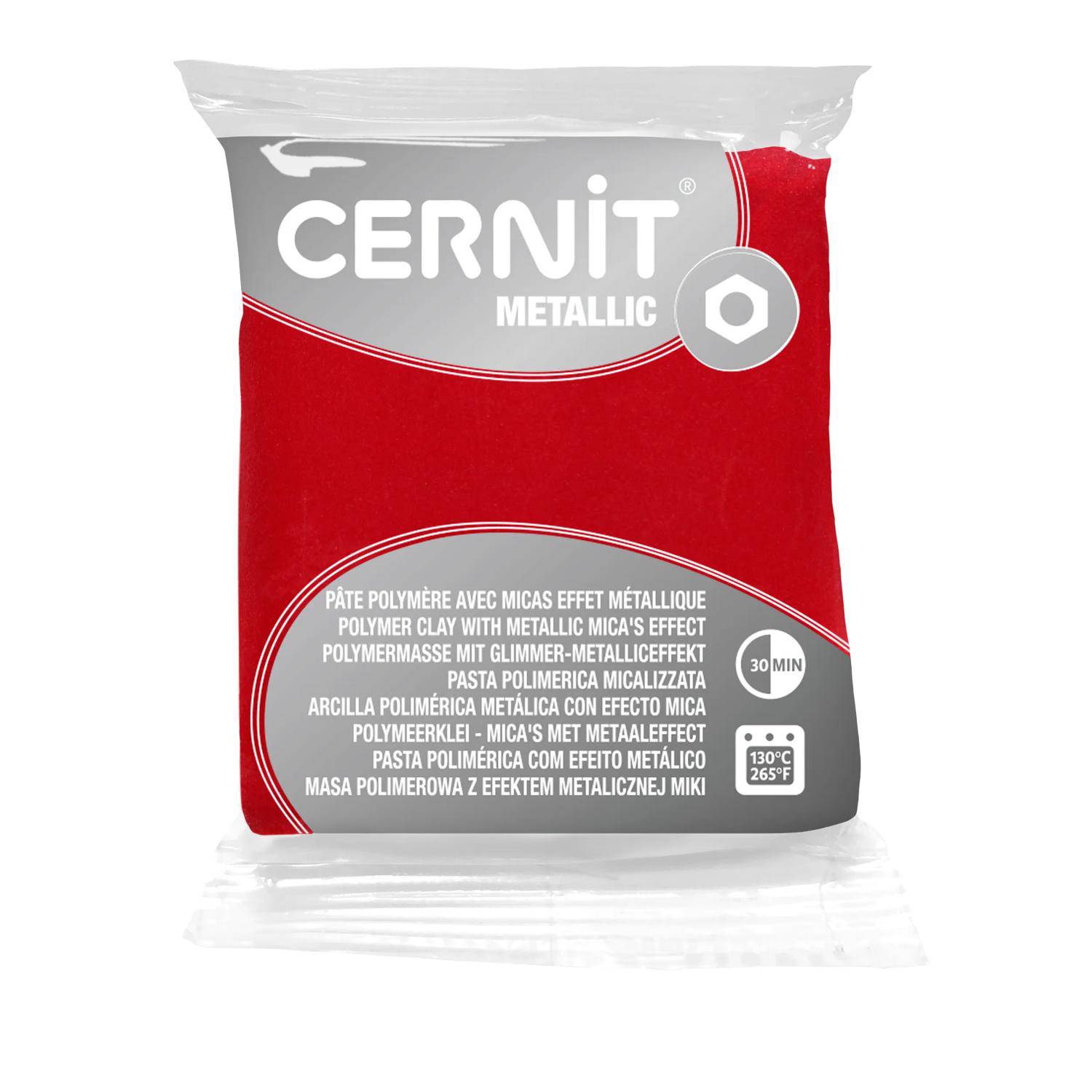 Cernit 6x Metallic 56g, Rot - Rot CE0870056400C