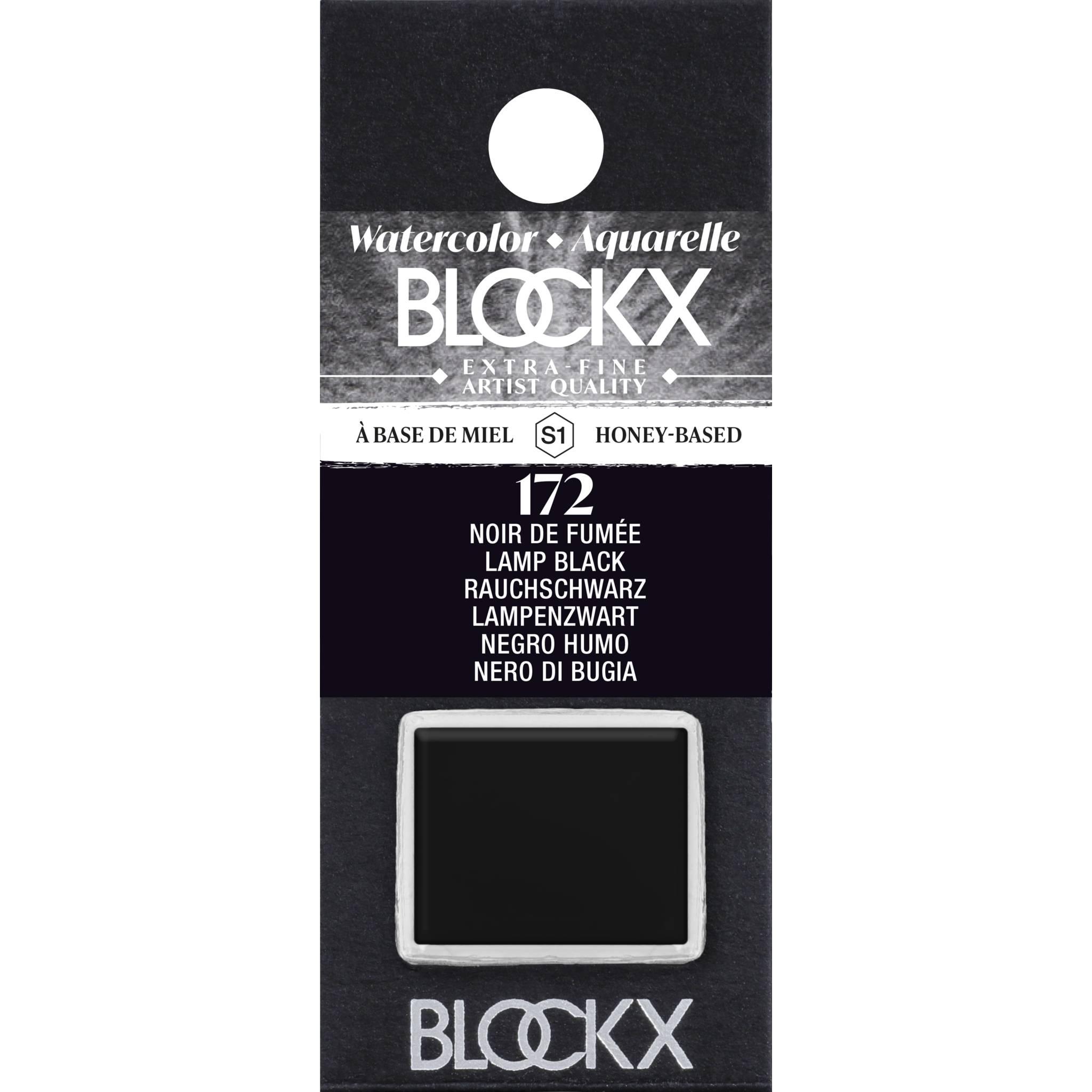 Blockx 3x Aquarellfarbe, Lampenschwarz 1/2 Näpfchen 1,5ml Lampenschwarz 41172BXC