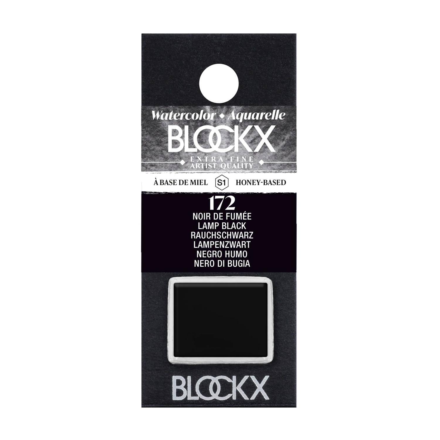 Blockx 3x Aquarellfarbe, Lampenschwarz 1/2 Näpfchen 1,5ml Lampenschwarz 41172BXC