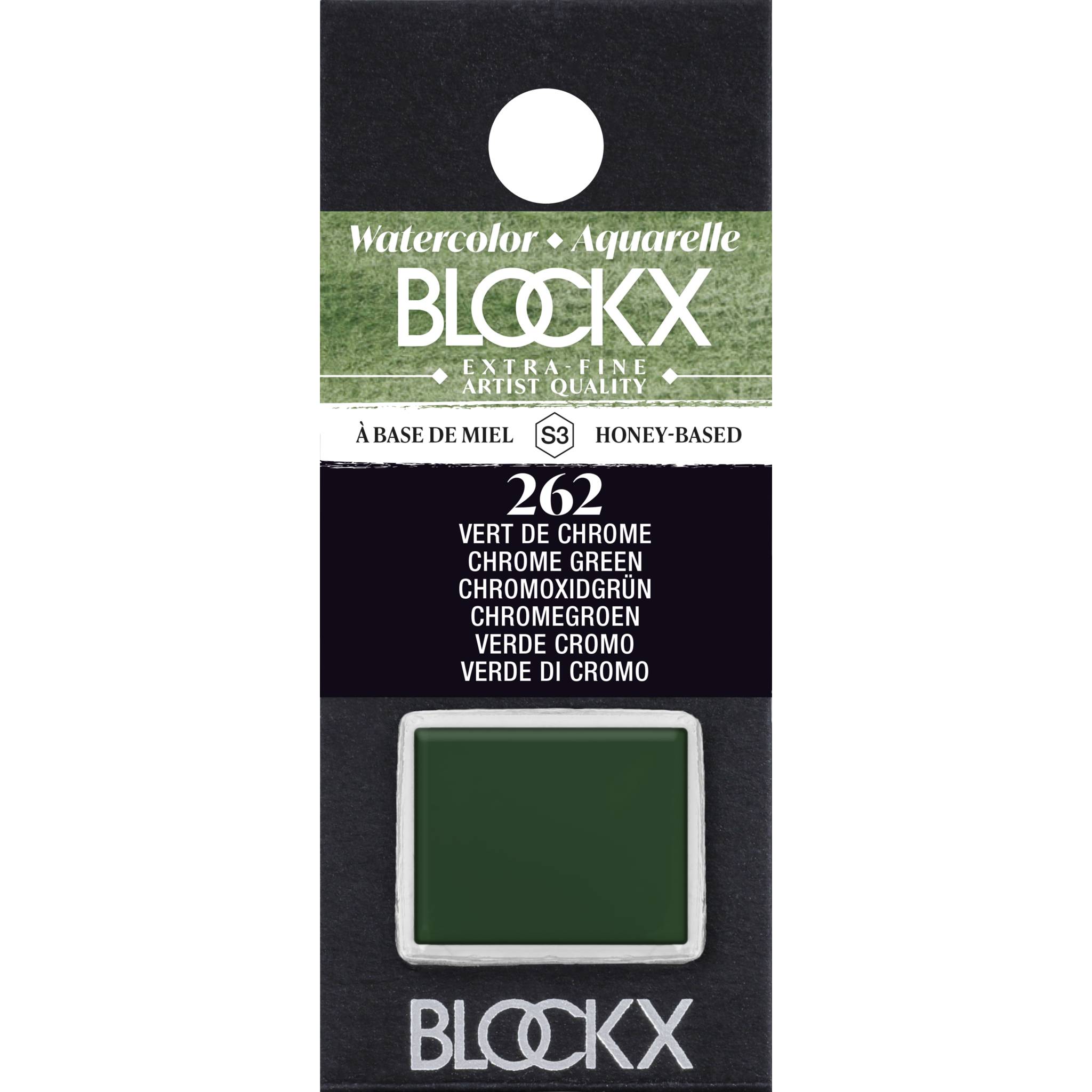 Blockx 3x Aquarellfarbe, Chromoxidgrün - 1/2 Näpfchen 1,5ml - Chromgrün 41262BXC