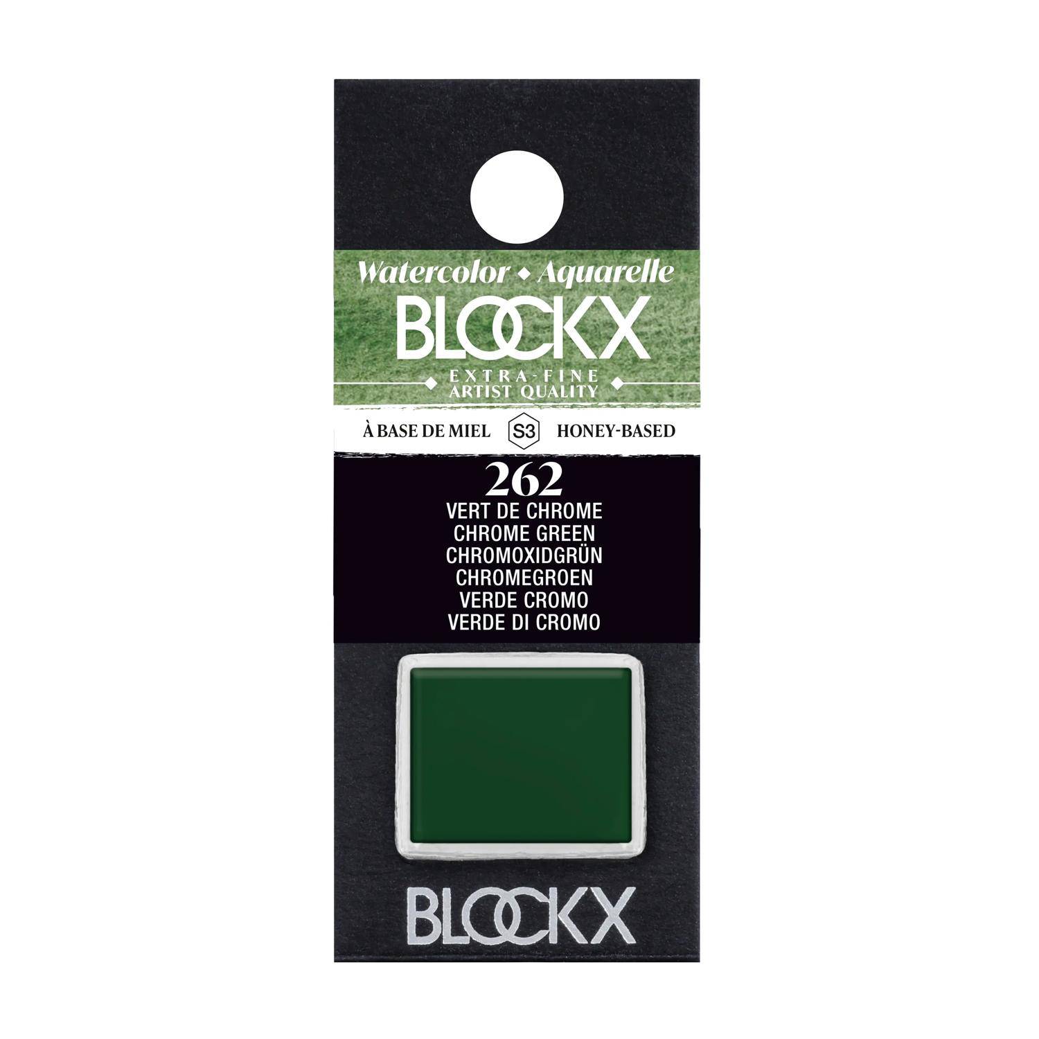 Blockx 3x Aquarellfarbe, Chromoxidgrün - 1/2 Näpfchen 1,5ml - Chromgrün 41262BXC