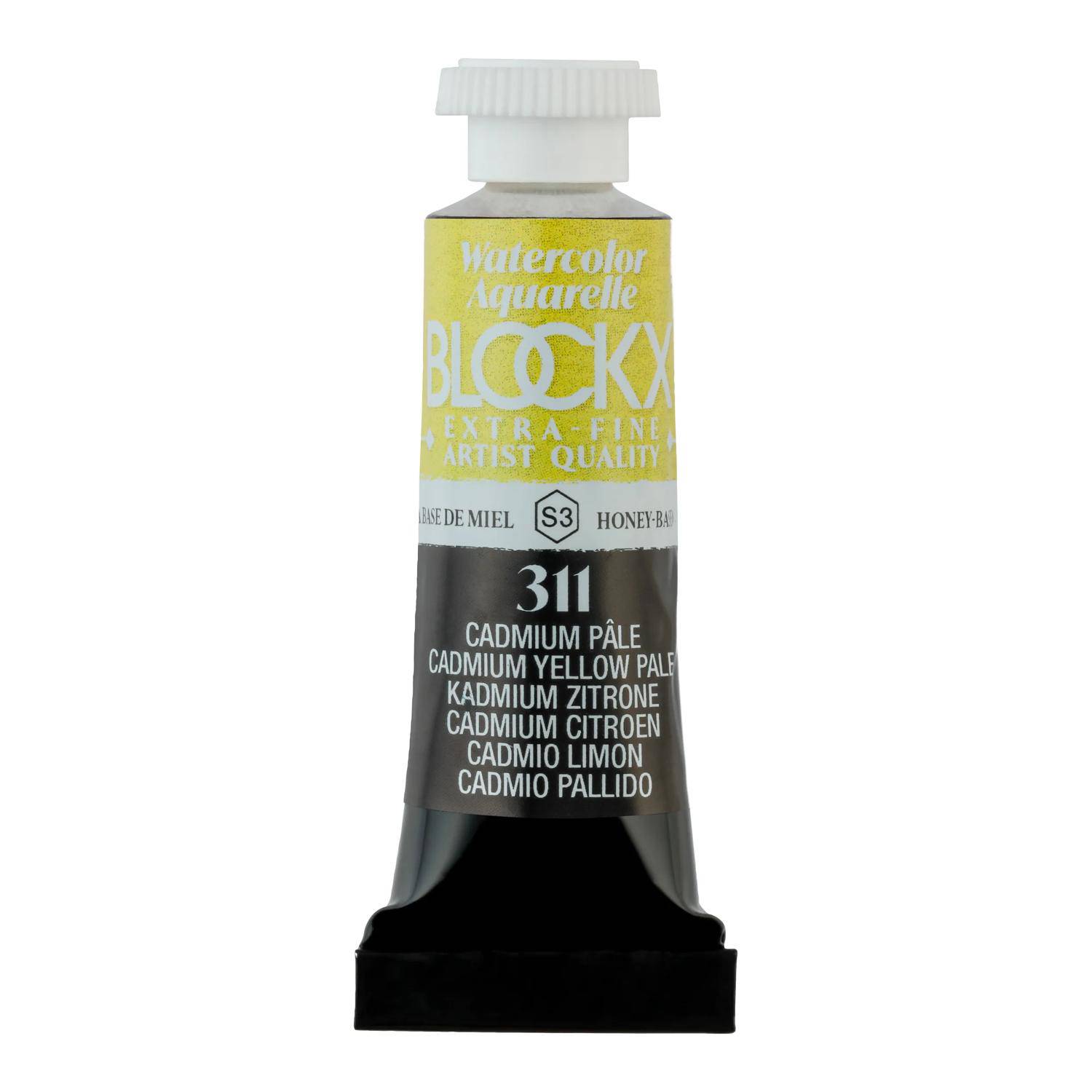Blockx 3x Aquarellfarbe, Cadium Zitrone - Tube 5ml - Blasses Kadmium 43311BXC