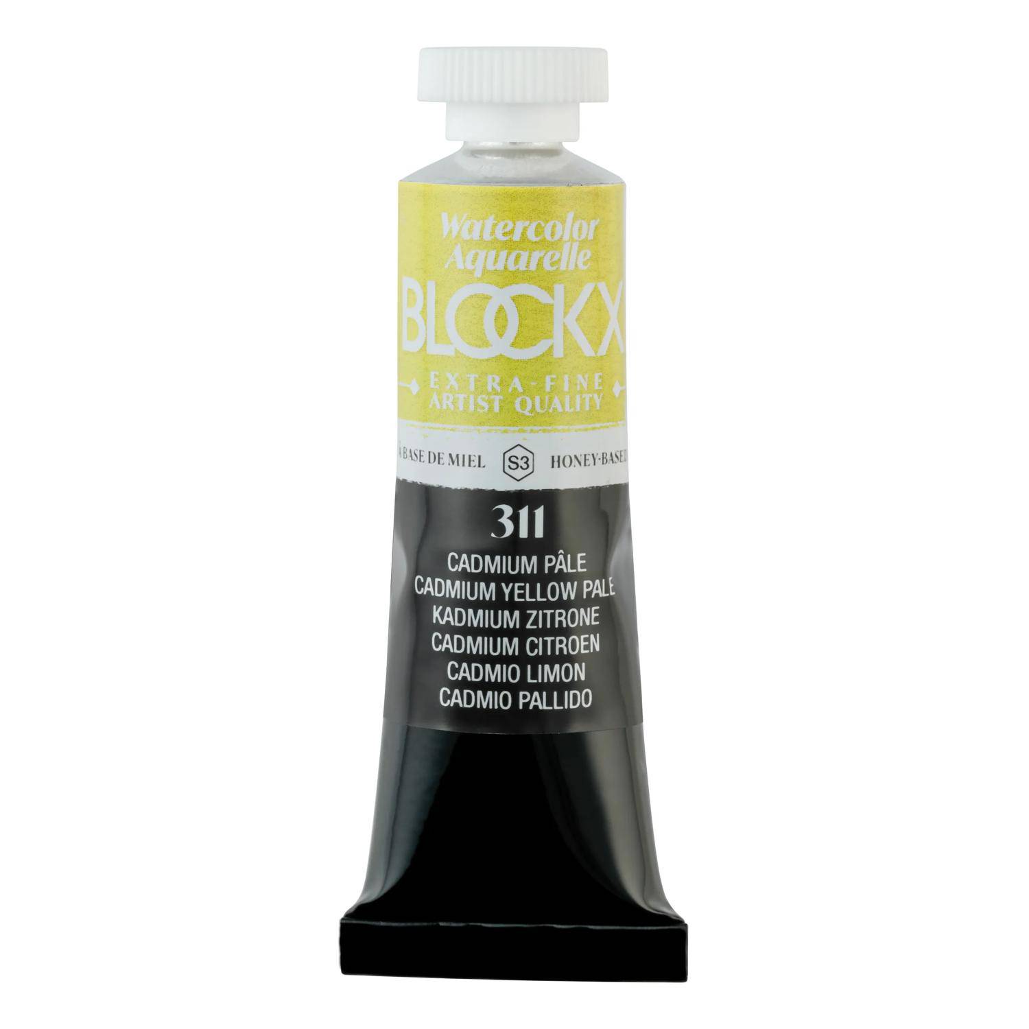 Blockx 3x Aquarellfarbe, Cadium Zitrone - Tube 15ml - Blasses Kadmium 44311BXC