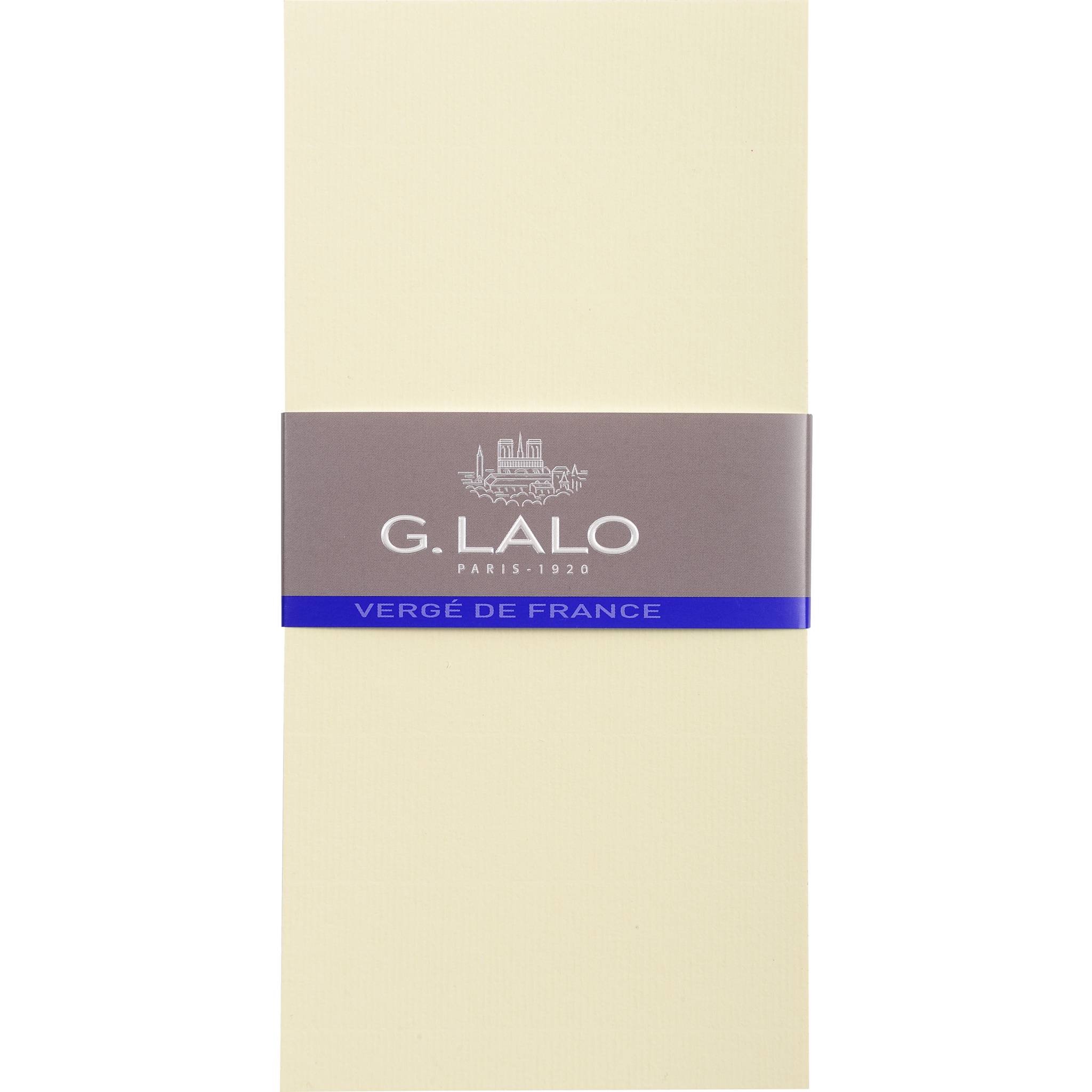G.Lalo 5x Packung 25 Karten Vergé de France DL (103x213mm) Elfenbein 44316L