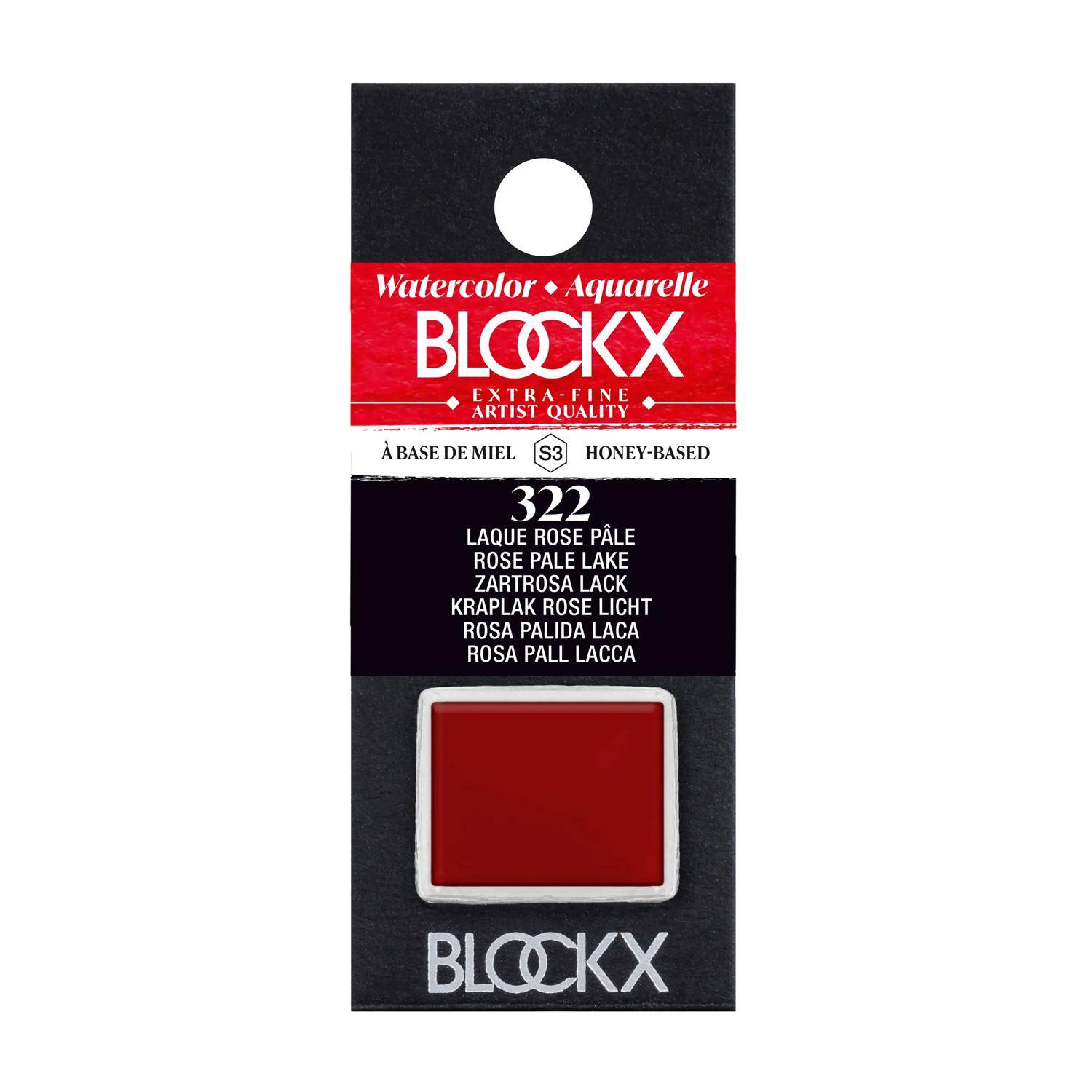 Blockx 3x Aquarellfarbe, 1/2 Näpfchen 1,5ml Lack Blassrosa 41322BXC
