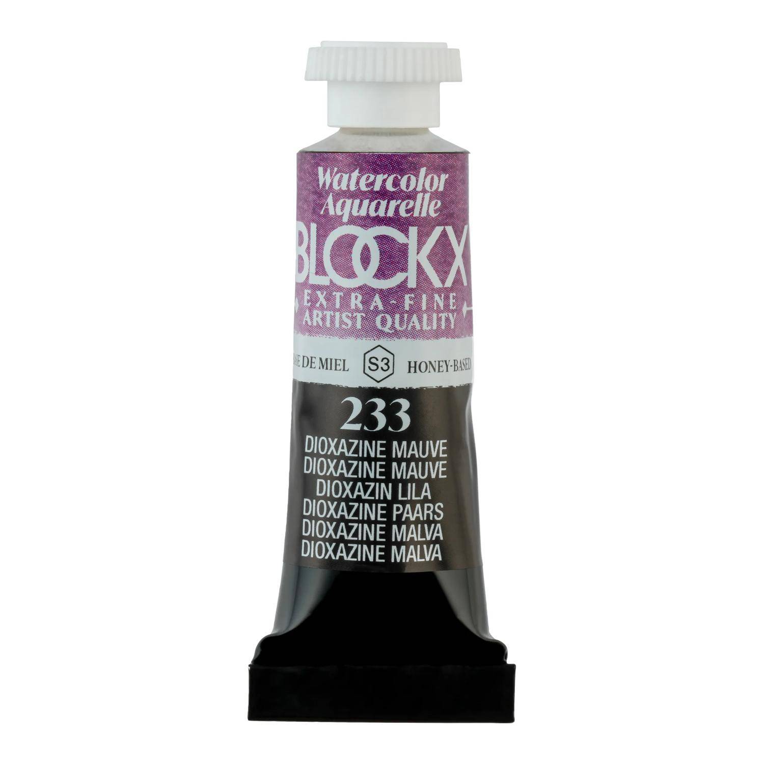 Blockx 3x Aquarellfarbe, Dioxazin Mauve - Tube 5ml - Dioxazin Malve 43233BXC