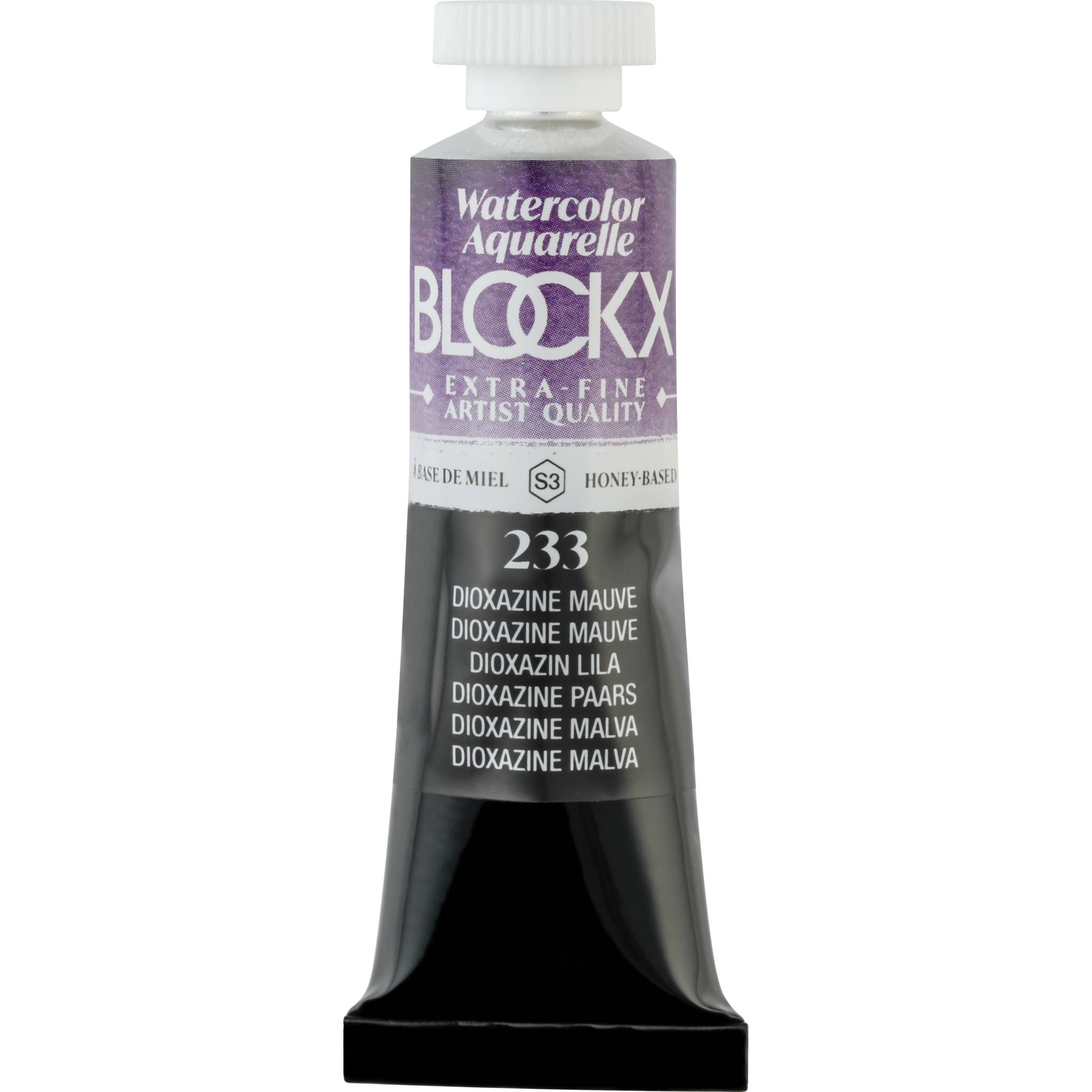Blockx 3x Aquarellfarbe, Dioxazin Mauve - Tube 15ml - Dioxazin Malve 44233BXC