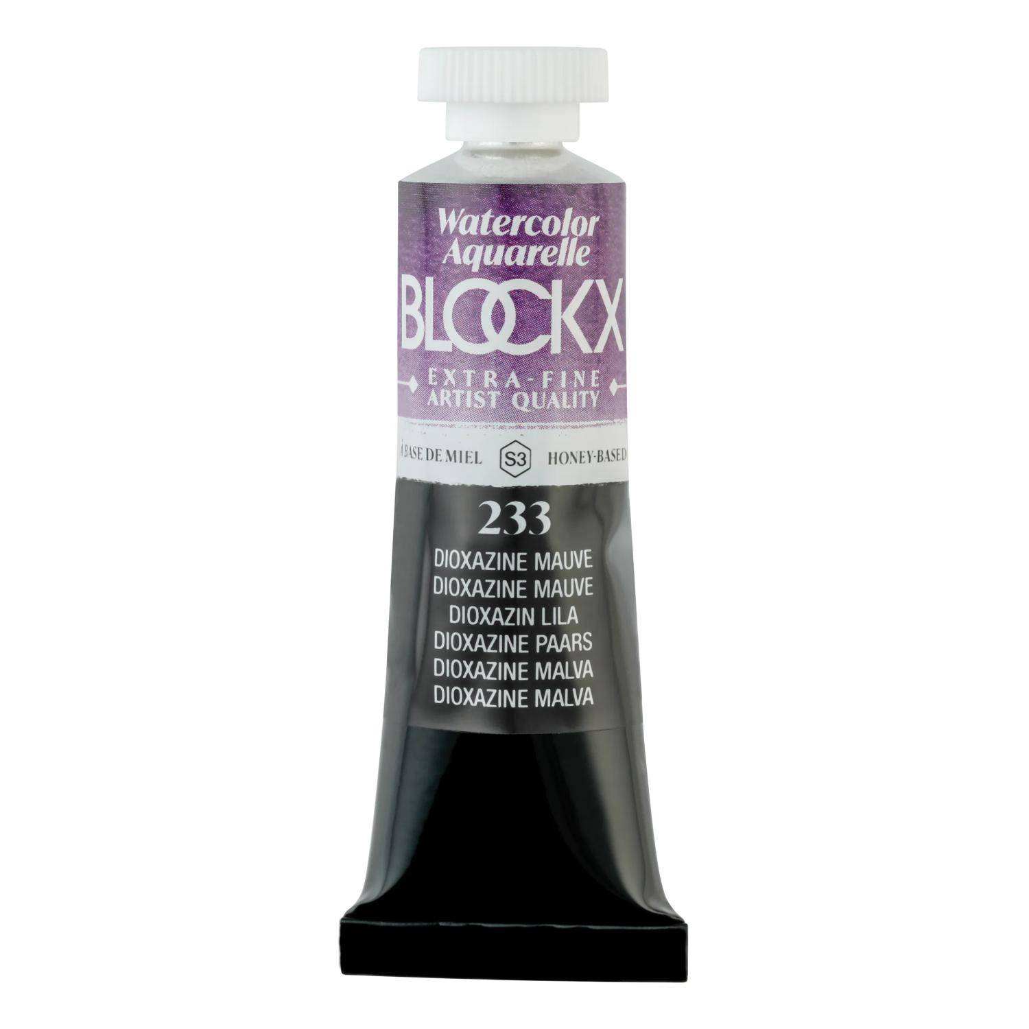 Blockx 3x Aquarellfarbe, Dioxazin Mauve - Tube 15ml - Dioxazin Malve 44233BXC