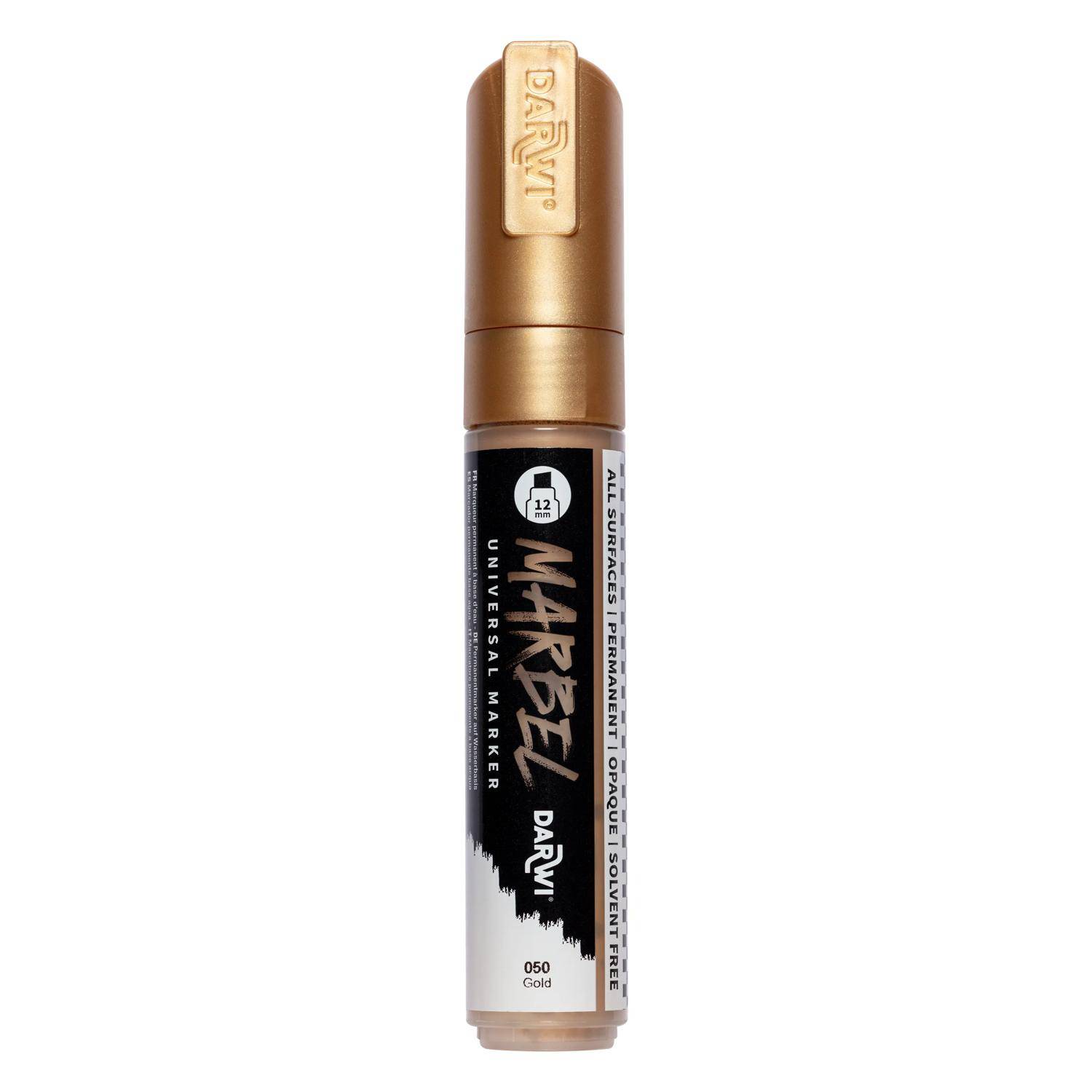 Darwi 3x Universalmarker Acrylfarbe, breite Keilspitze 12mm Gold DA0232012050C
