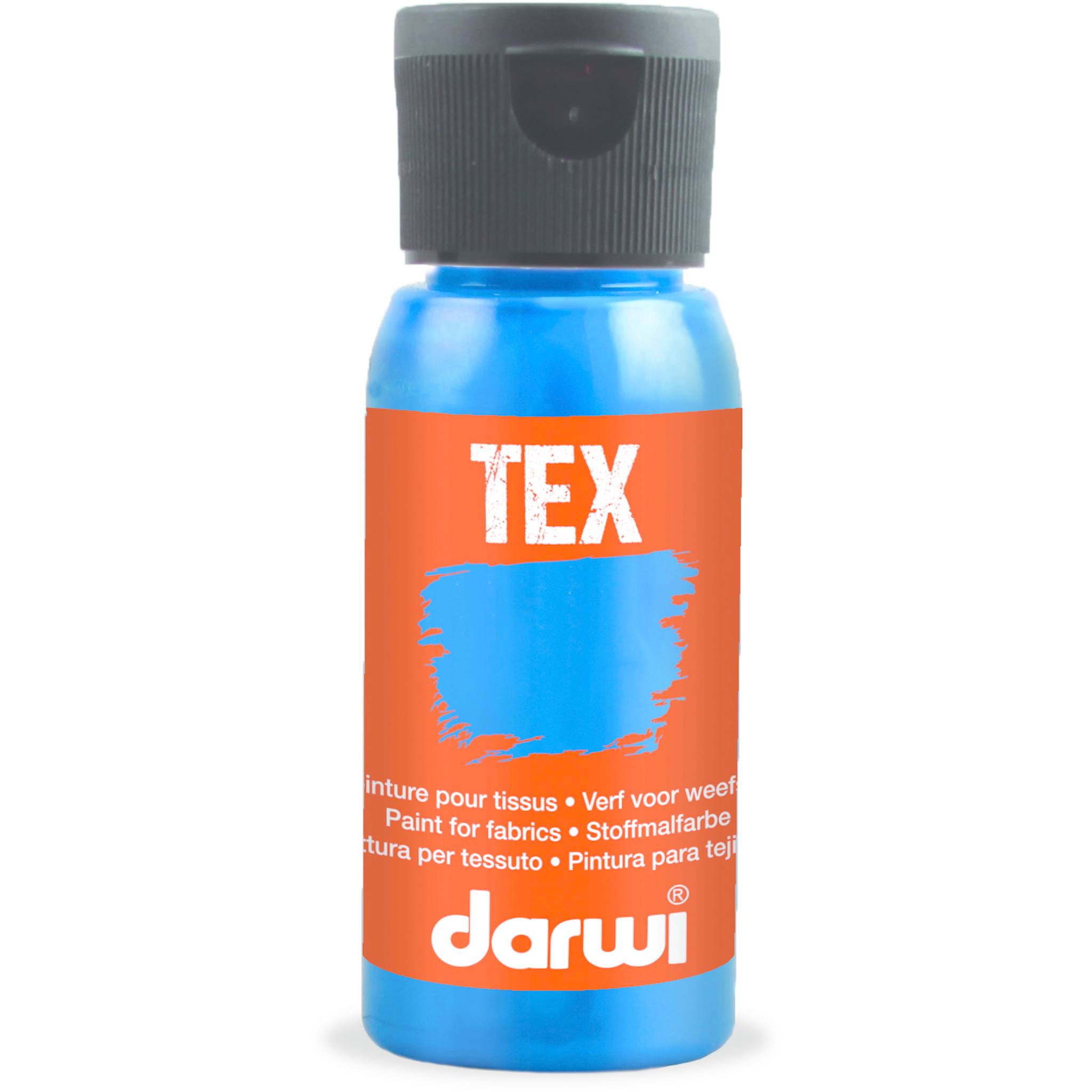 Darwi 4x DARWI Stoffmalfarbe, Flasche 50ml, Hellblau - Hellblau DA0100050214C