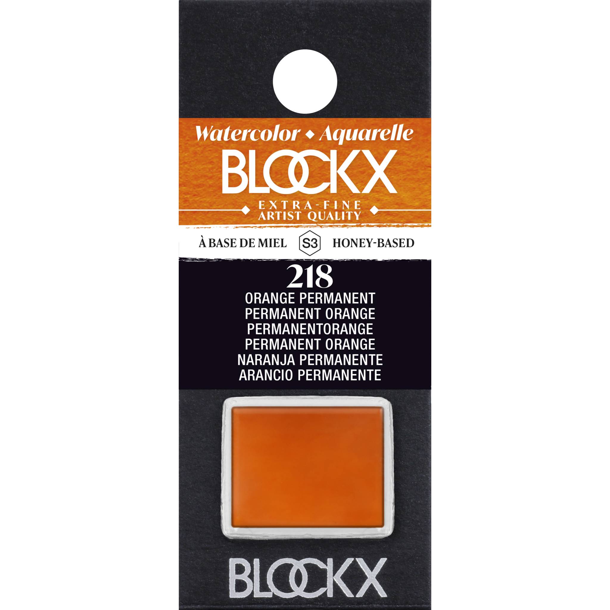 Blockx 3x Aquarellfarbe, 1/2 Näpfchen 1,5ml Permanentorange 41218BXC