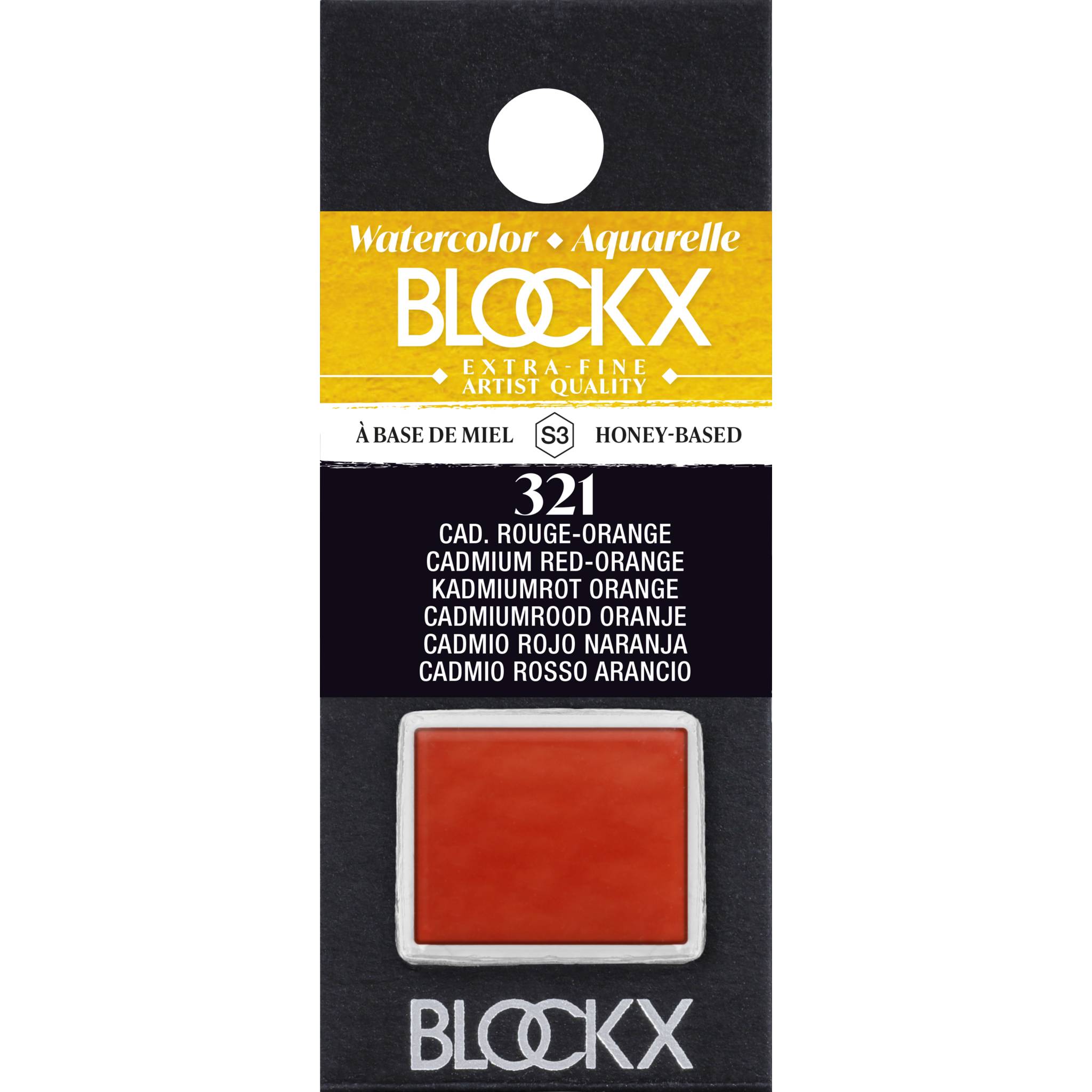 Blockx 3x Aq. Kadmium rot-orange 1/2 Näpfchen 1,5ml Cadmium Rot-Orange 41321BXC