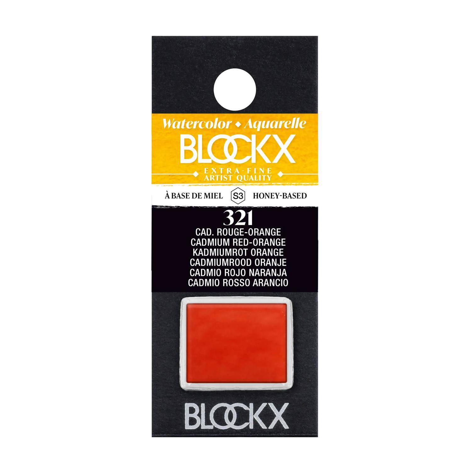 Blockx 3x Aq. Kadmium rot-orange 1/2 Näpfchen 1,5ml Cadmium Rot-Orange 41321BXC