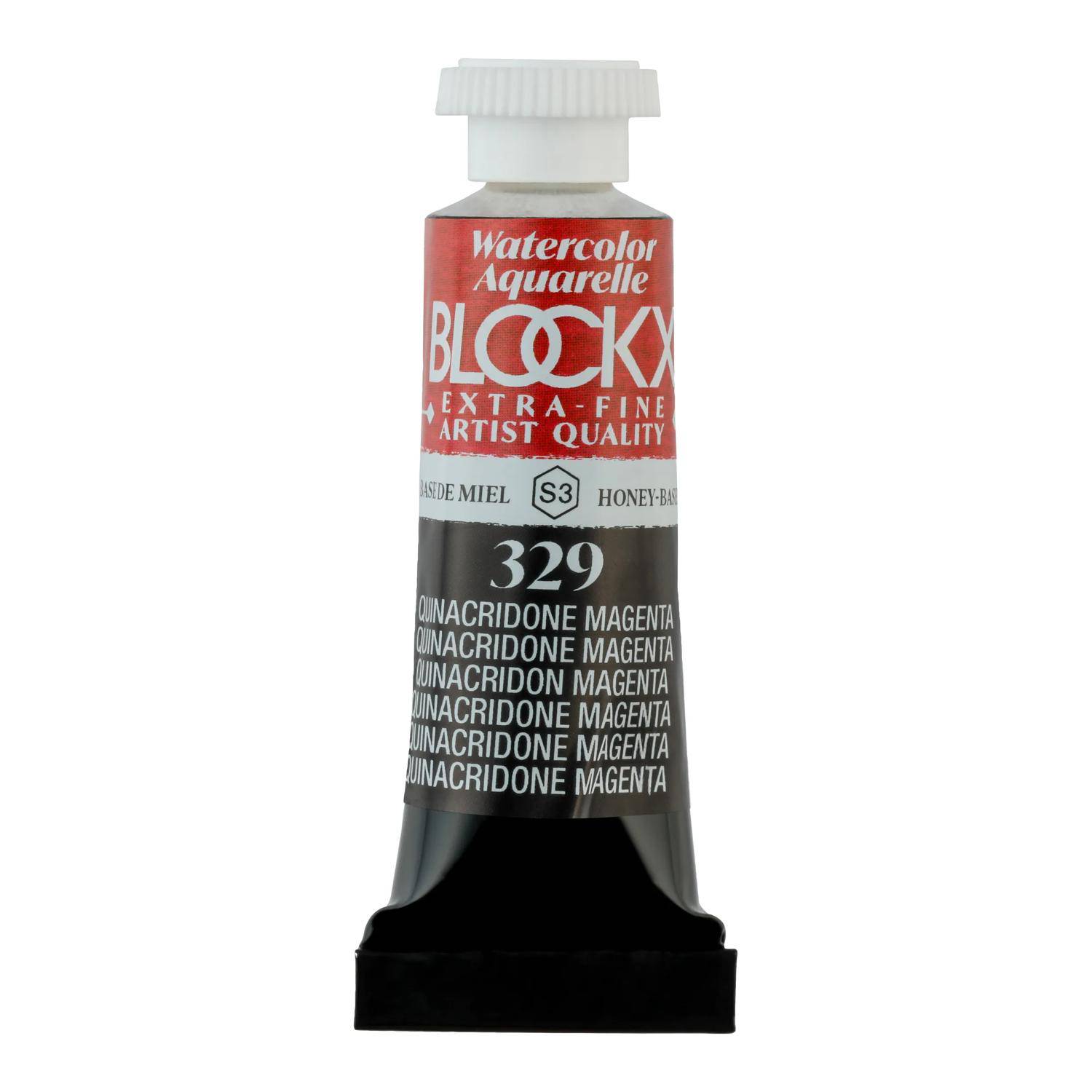 Blockx 3x Aquarellfarbe, Tube 5ml Quinacridon Magenta 43329BXC