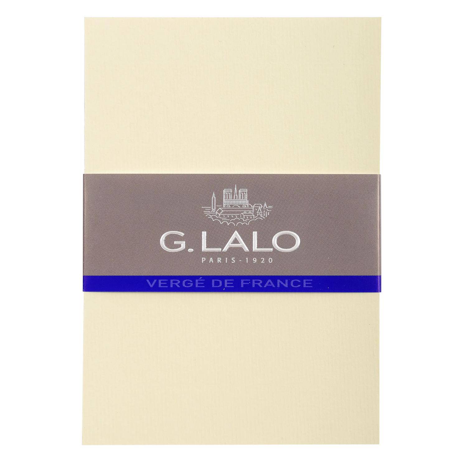 G.Lalo 5x Lalo, Packung 25 Karten Vergé de France C6 107x152mm Elfenbein 54316L