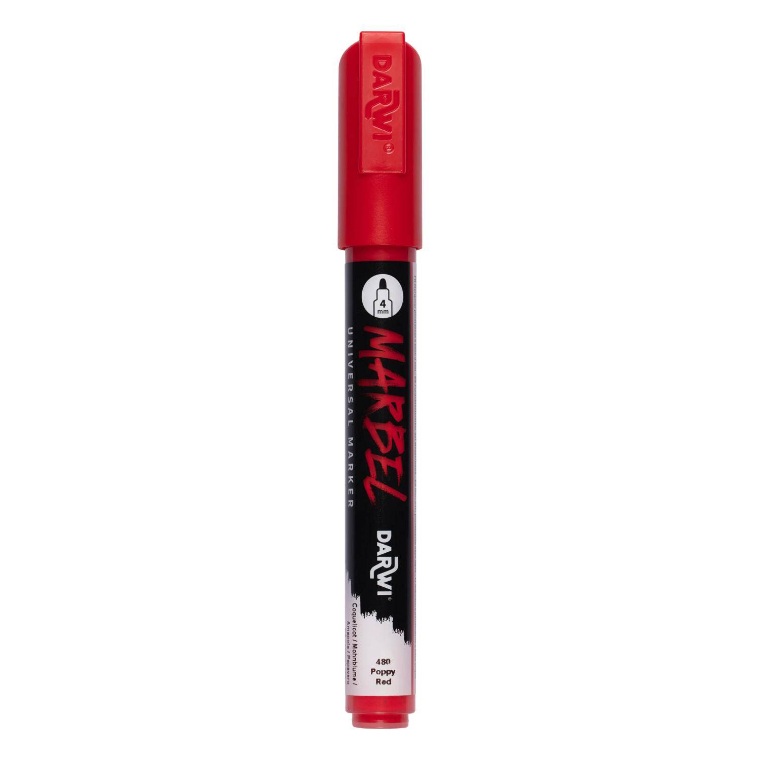 Darwi 6x Universalmarker Acrylfarbe, Rundspitze medium 4mm Mohnrot DA0226004480C