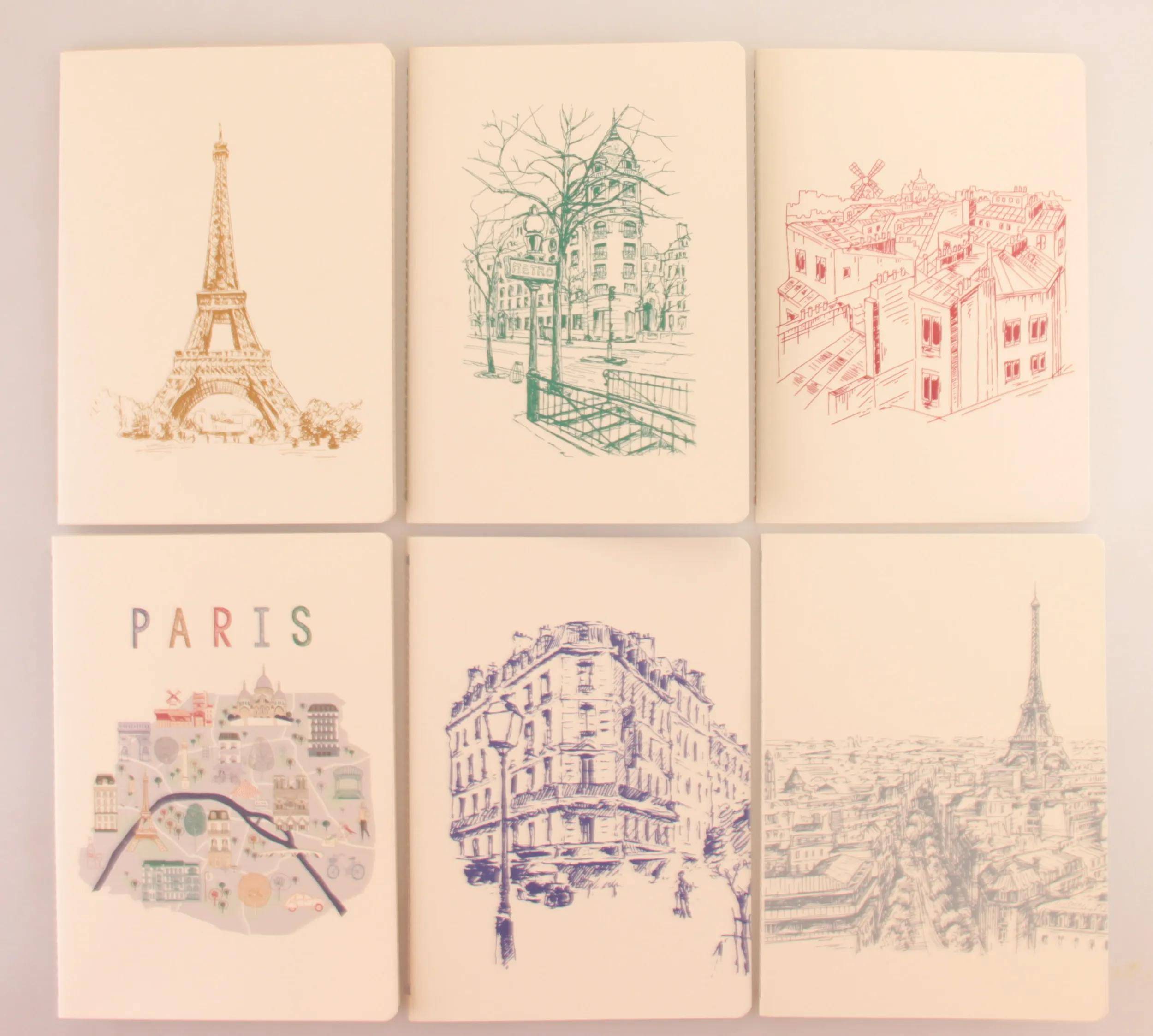 Jacques Herbin 5x A5-Notizbuch # D#cher von Paris - Grau 93006T