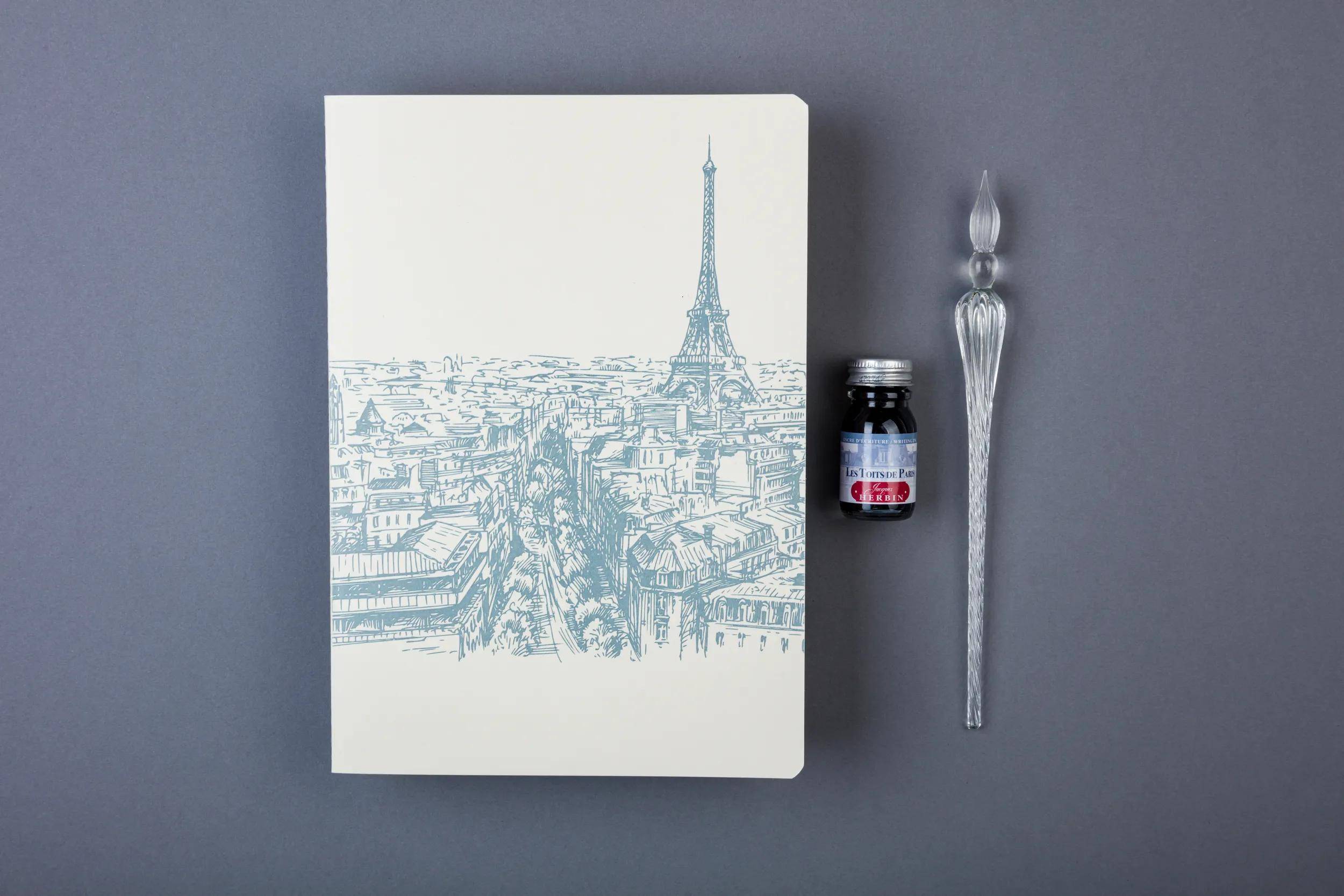 Jacques Herbin 5x A5-Notizbuch # D#cher von Paris - Grau 93006T