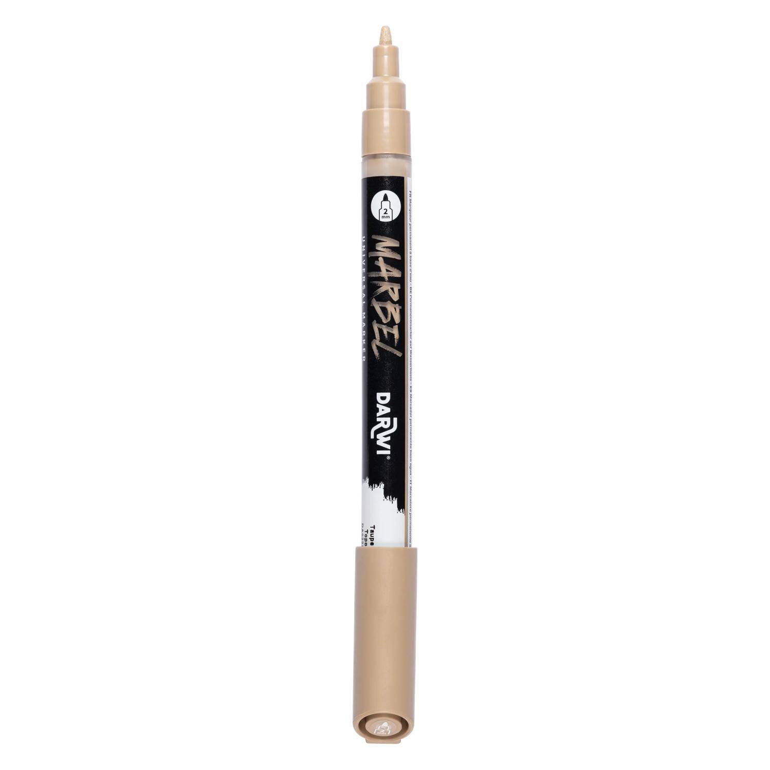 Darwi 6x Marker Acrylfarbe, konische feine Spitze 2mm Taupe DA0223002430C