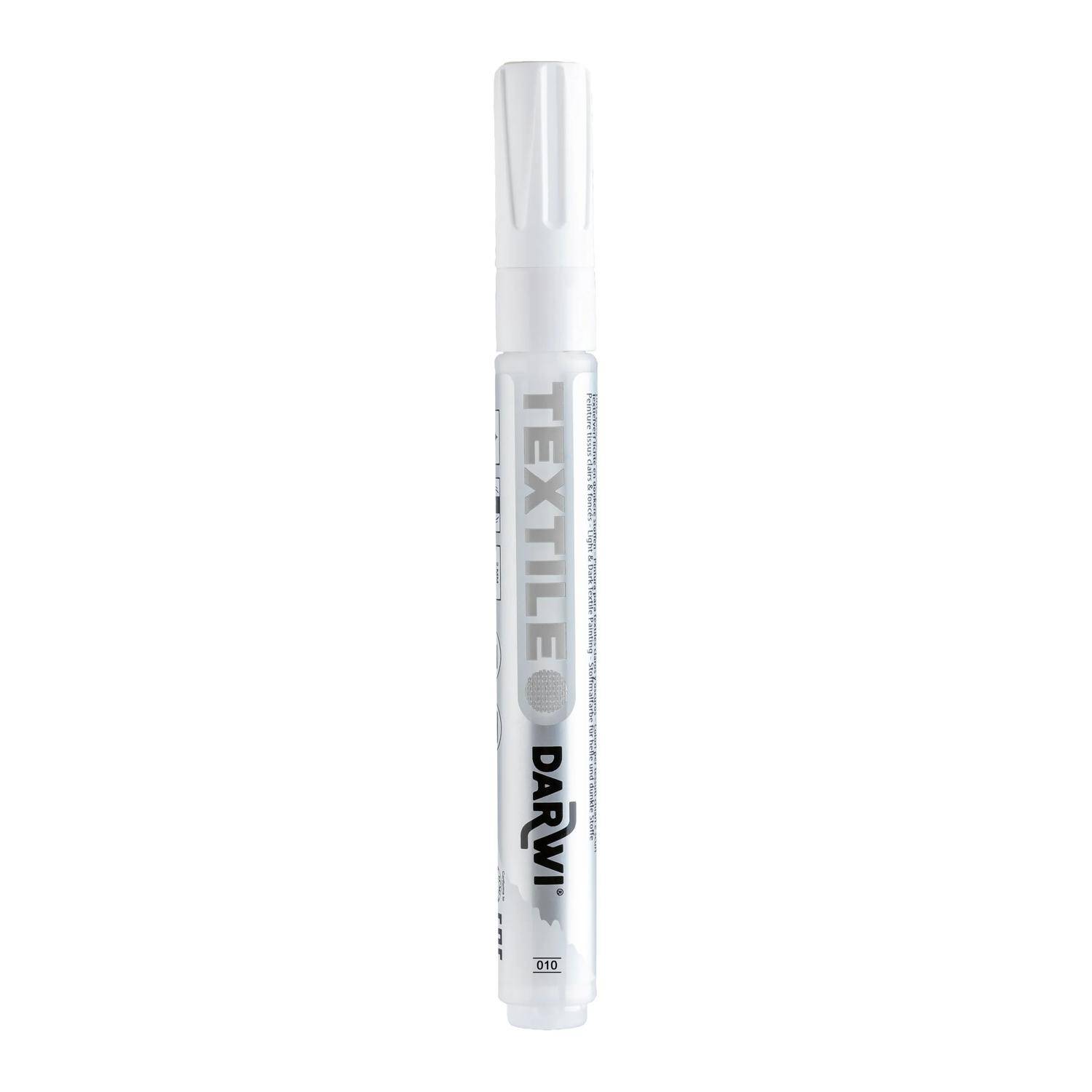 Darwi 6x TEX OPAK, Textilmarker opak, Spitze 2mm, 6ml, Weiß Weiß DA0160013010C