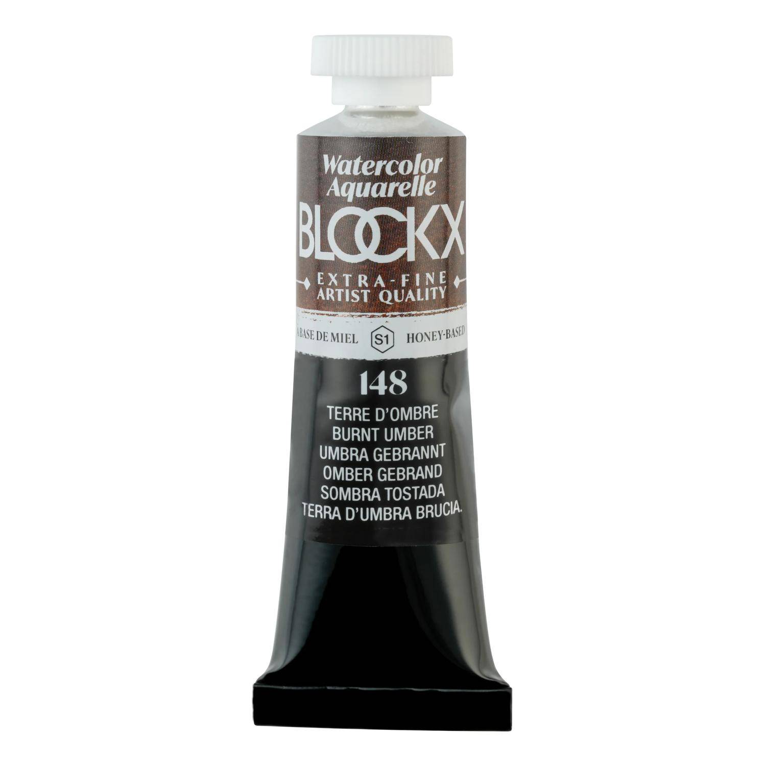 Blockx 3x Aquarellfarbe, Umbra gebrannt - Tube 15ml - Umbra 44148BXC