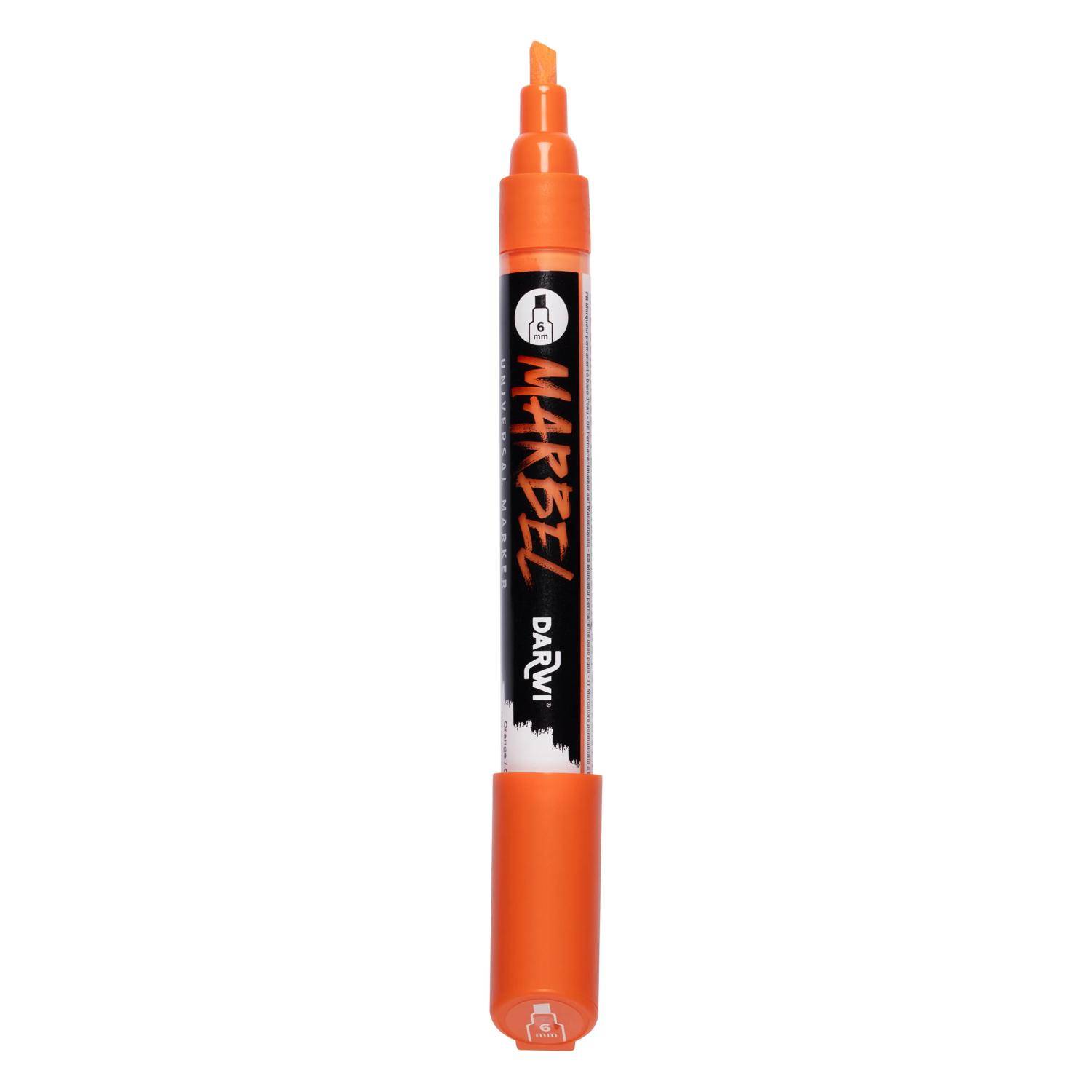 Darwi 6x Universalmarker Acrylfarbe, Keilspitze medium 6mm Orange DA0226006752C