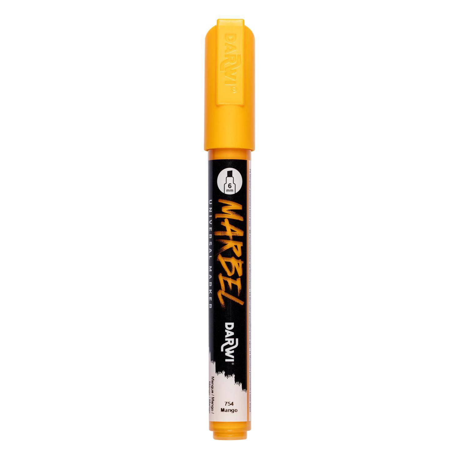 Darwi 6x Universalmarker Acrylfarbe, Keilspitze medium 6mm Mango DA0226006754C