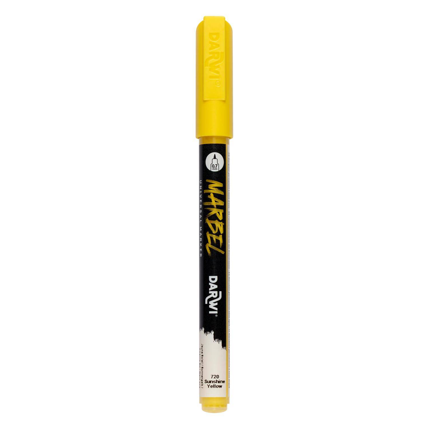 Darwi 6x Marker Acrylfarbe, extrafeine Spitze 0,7mm Sonnengelb DA0223001720C