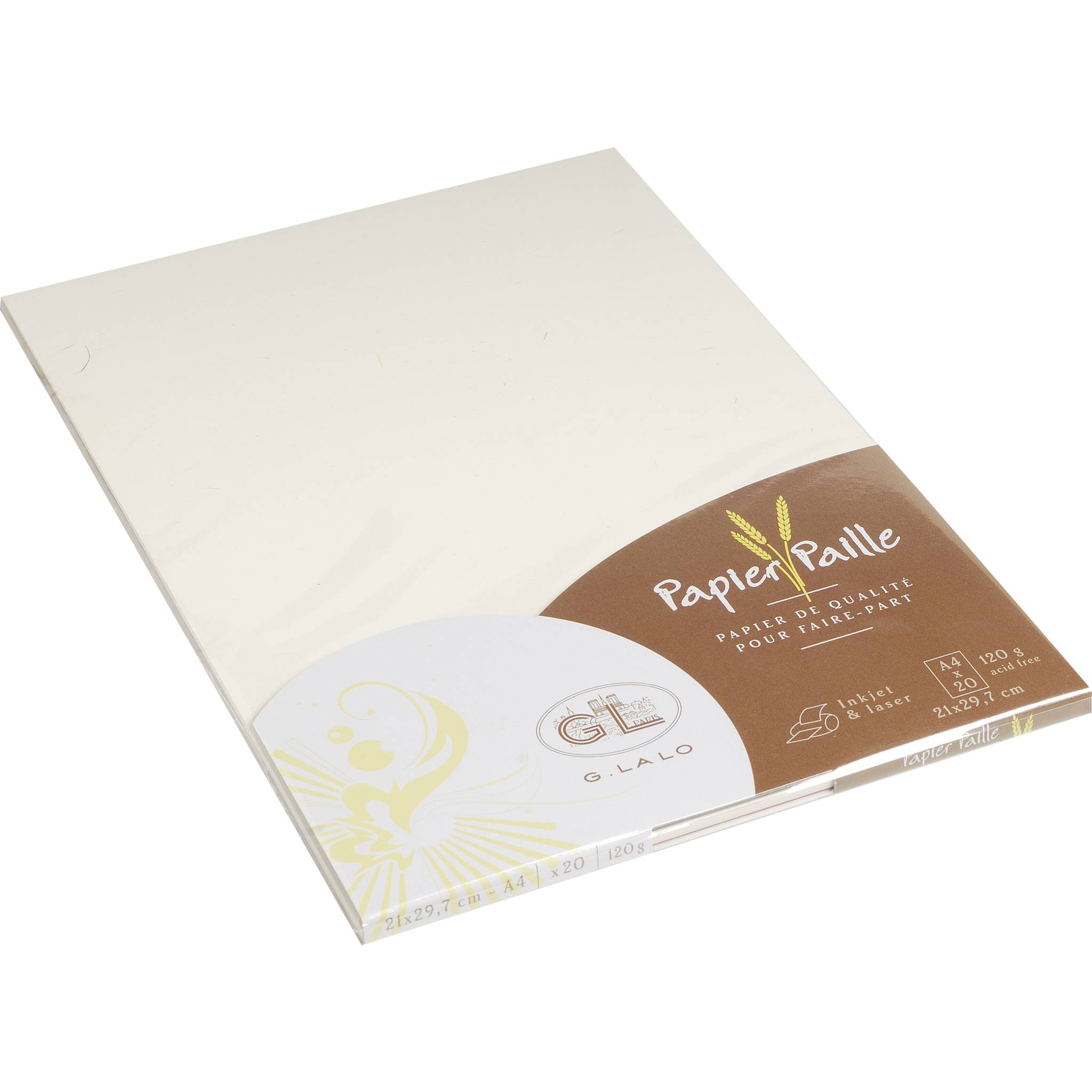 G.Lalo 5x Lalo, Packung 20 Bl DIN A4, 120g, Paille/Strohpapier Elfenbein 47416L