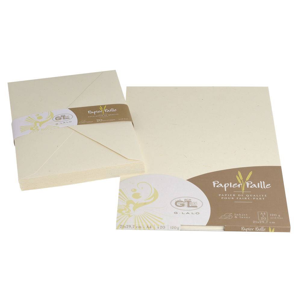 G.Lalo 5x Lalo, Packung 20 Bl DIN A4, 120g, Paille/Strohpapier Elfenbein 47416L