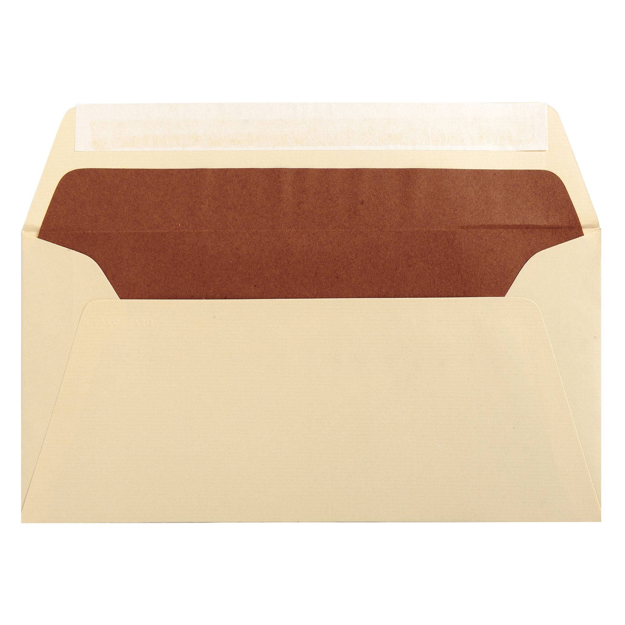 G.Lalo 10x Lalo, Packung 25 Umschlägen selbstklebend, 110x220mm Elfenbein 46116L