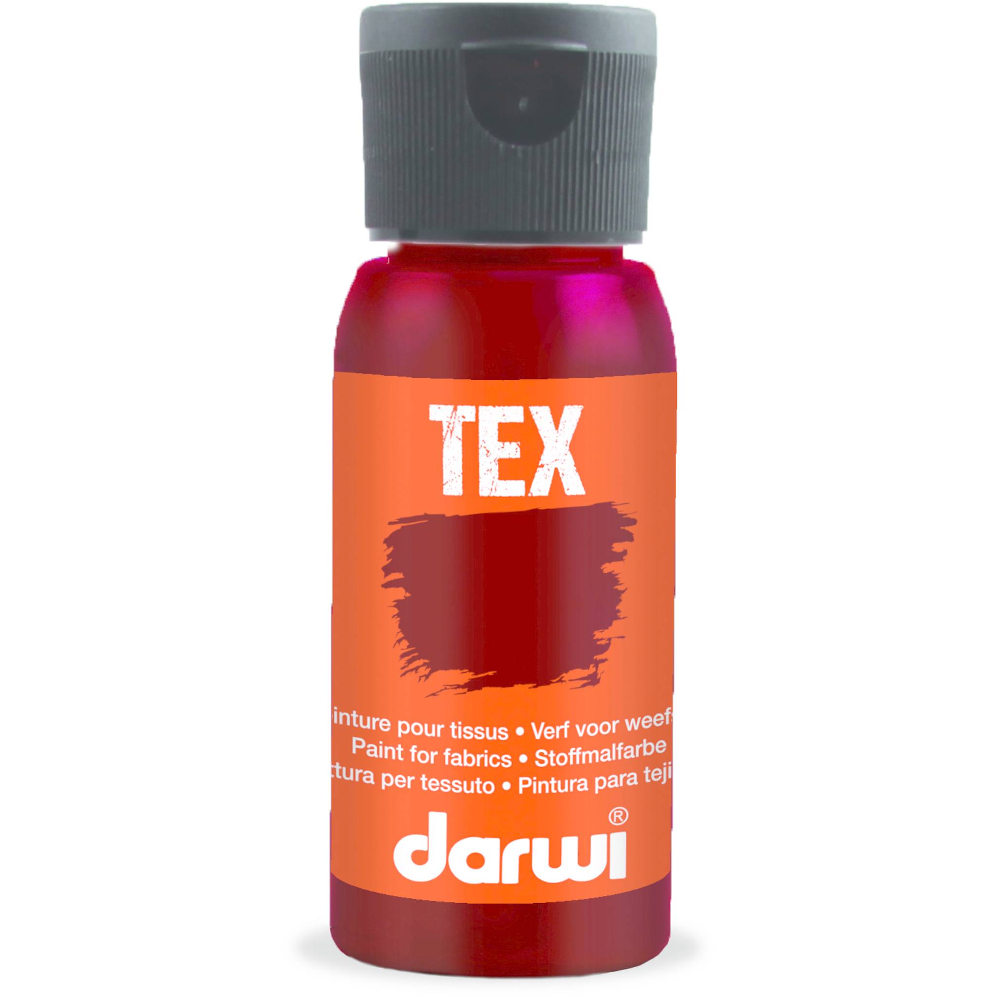 Darwi 4x DARWI Stoffmalfarbe, Flasche 50ml, Kirschrot - Kirschrot DA0100050470C
