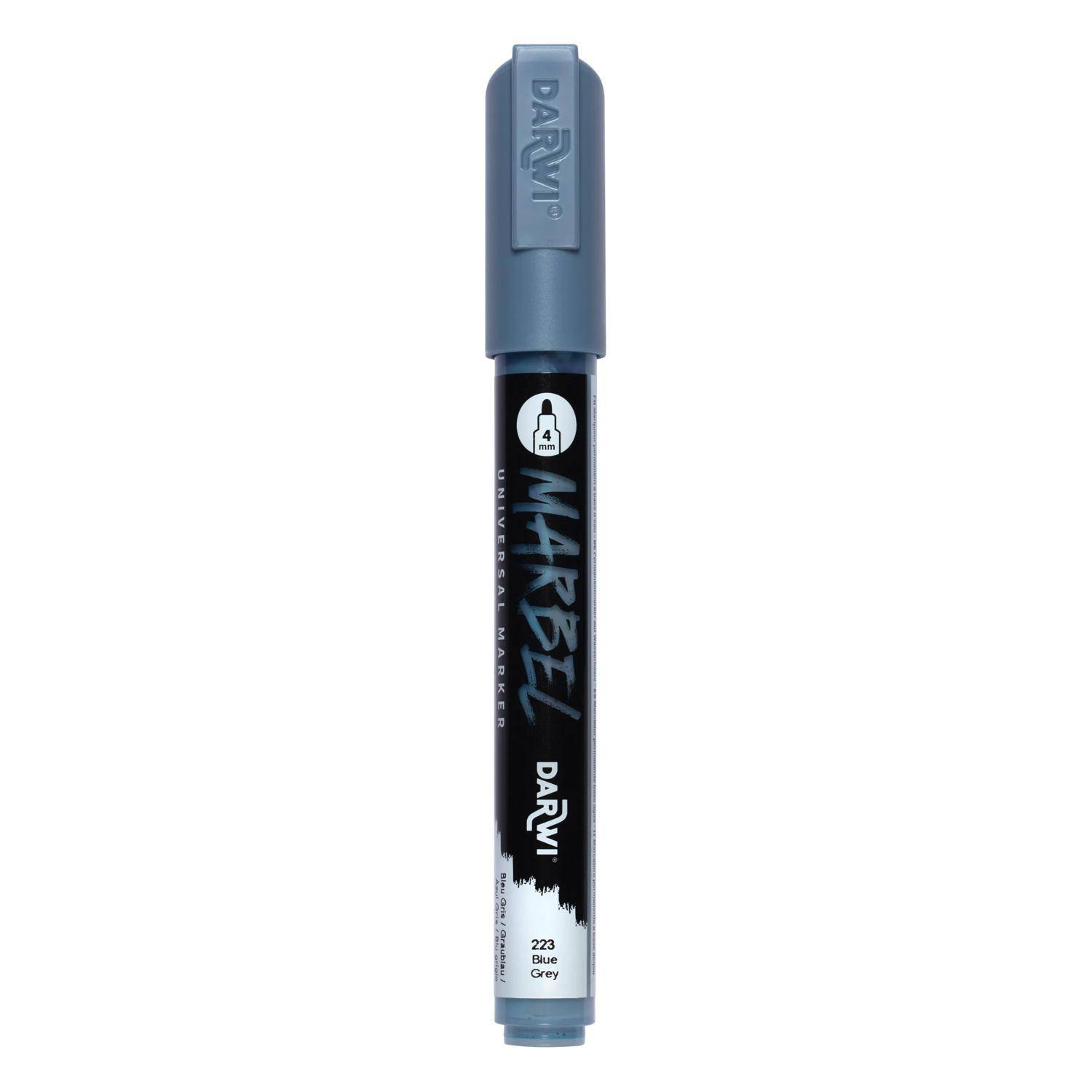 Darwi 6x Marker Acrylfarbe, Rundspitze medium 4mm Blaugrau DA0226004223C