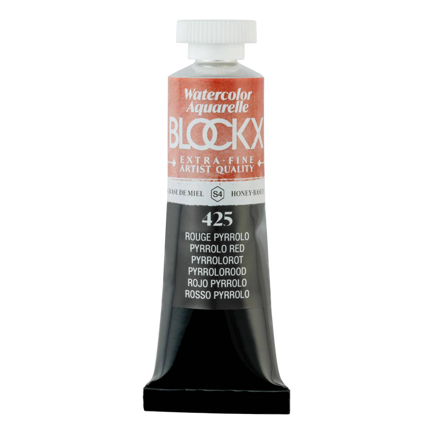 Blockx 3x Aquarellfarbe, Pyrrolrot - Tube 15ml - Pyrrolorot 44425BXC
