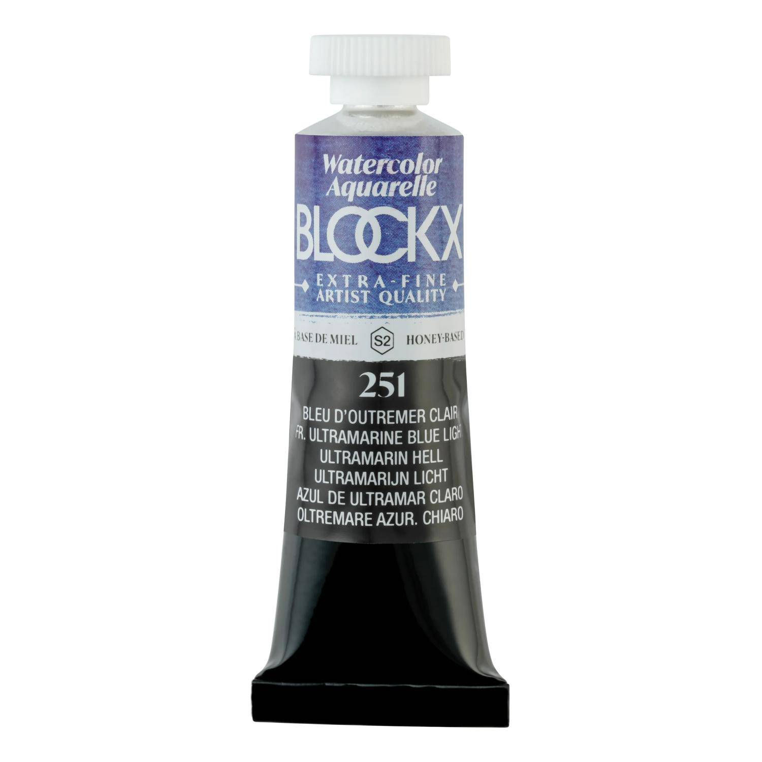 Blockx 3x Aquarellfarbe, Ultramarin hell Tube 15ml Ultramarinblau hell 44251BXC