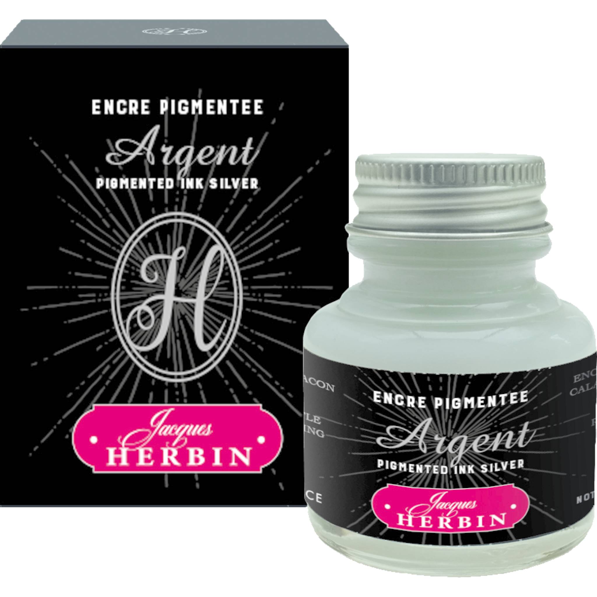 Jacques Herbin 4x Pigmentierte Tinte 30ml - Silber 13505T