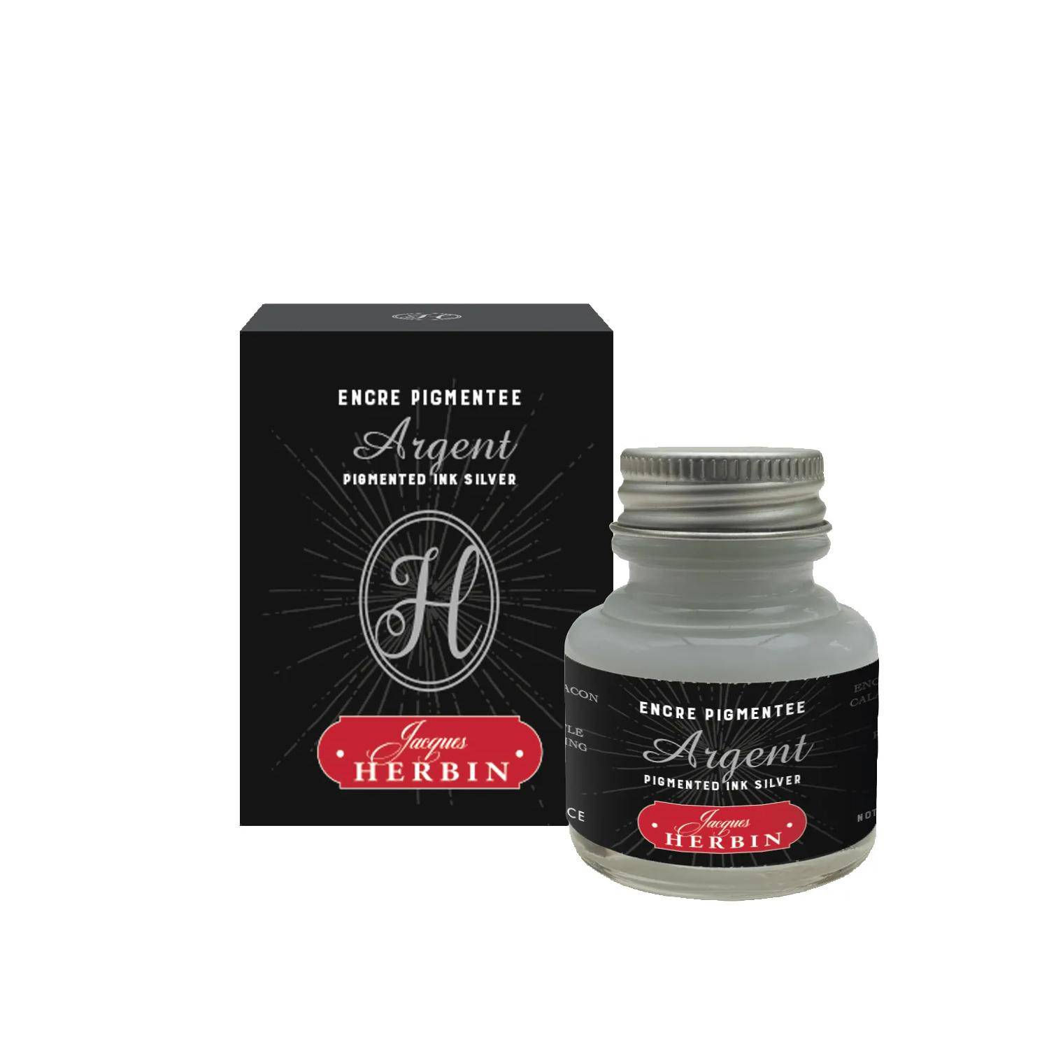 Jacques Herbin 4x Pigmentierte Tinte 30ml - Silber 13505T