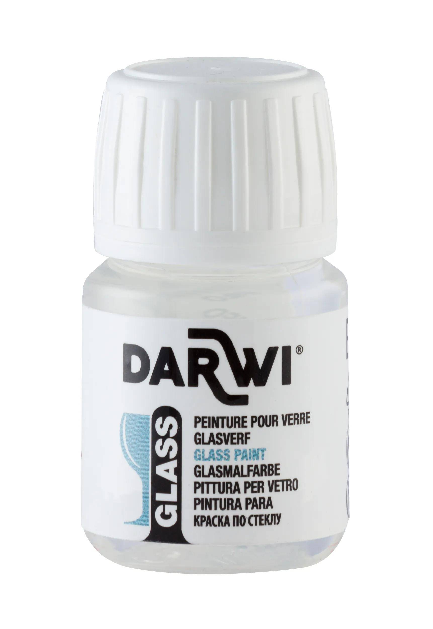 Darwi 5x DARWI Glasmalfarbe, Flakon 30ml, Weiß - Weiß DA0700030010C