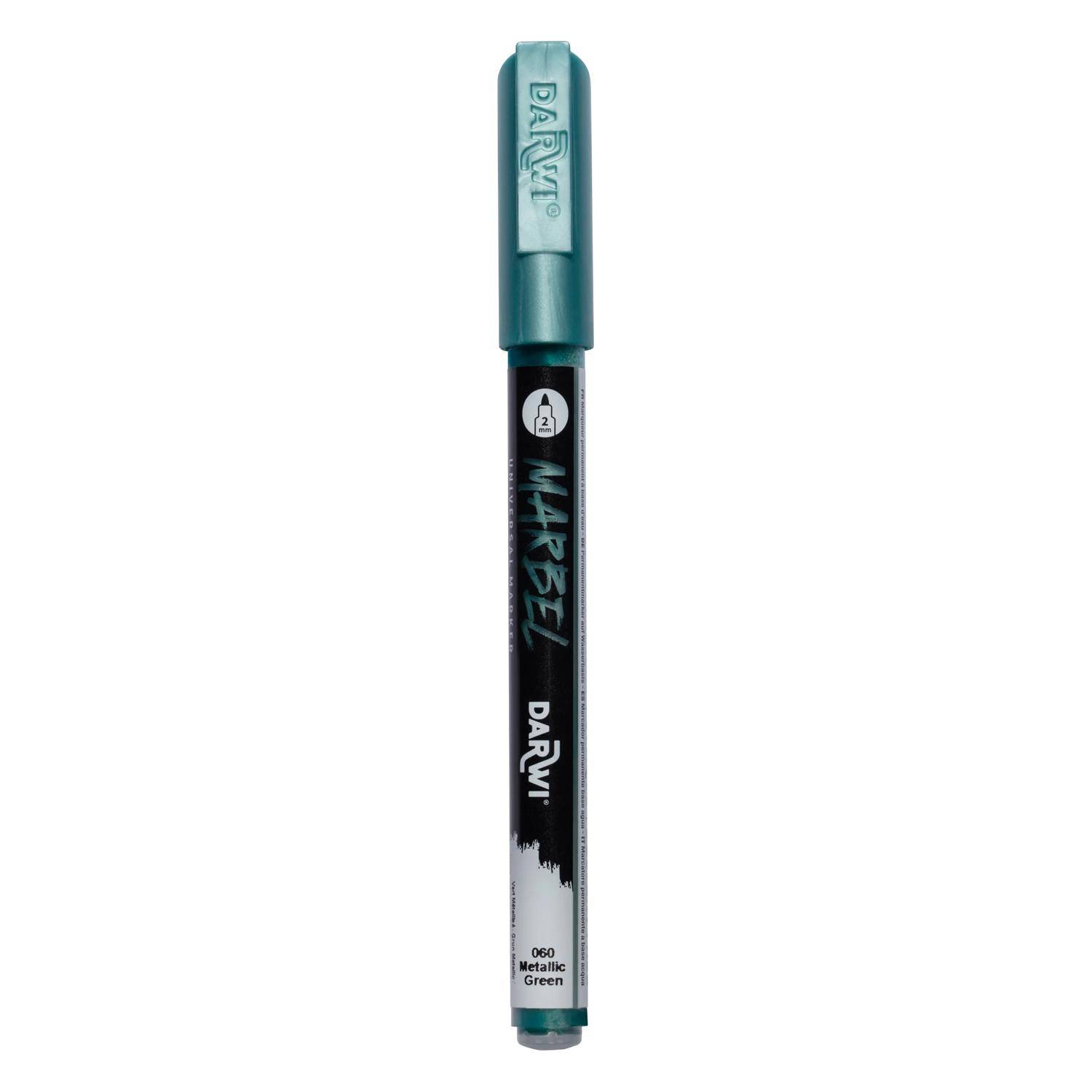 Darwi 6x Marker Acrylfarbe, feine Spitze 2mm Grün Metallic DA0233002060C