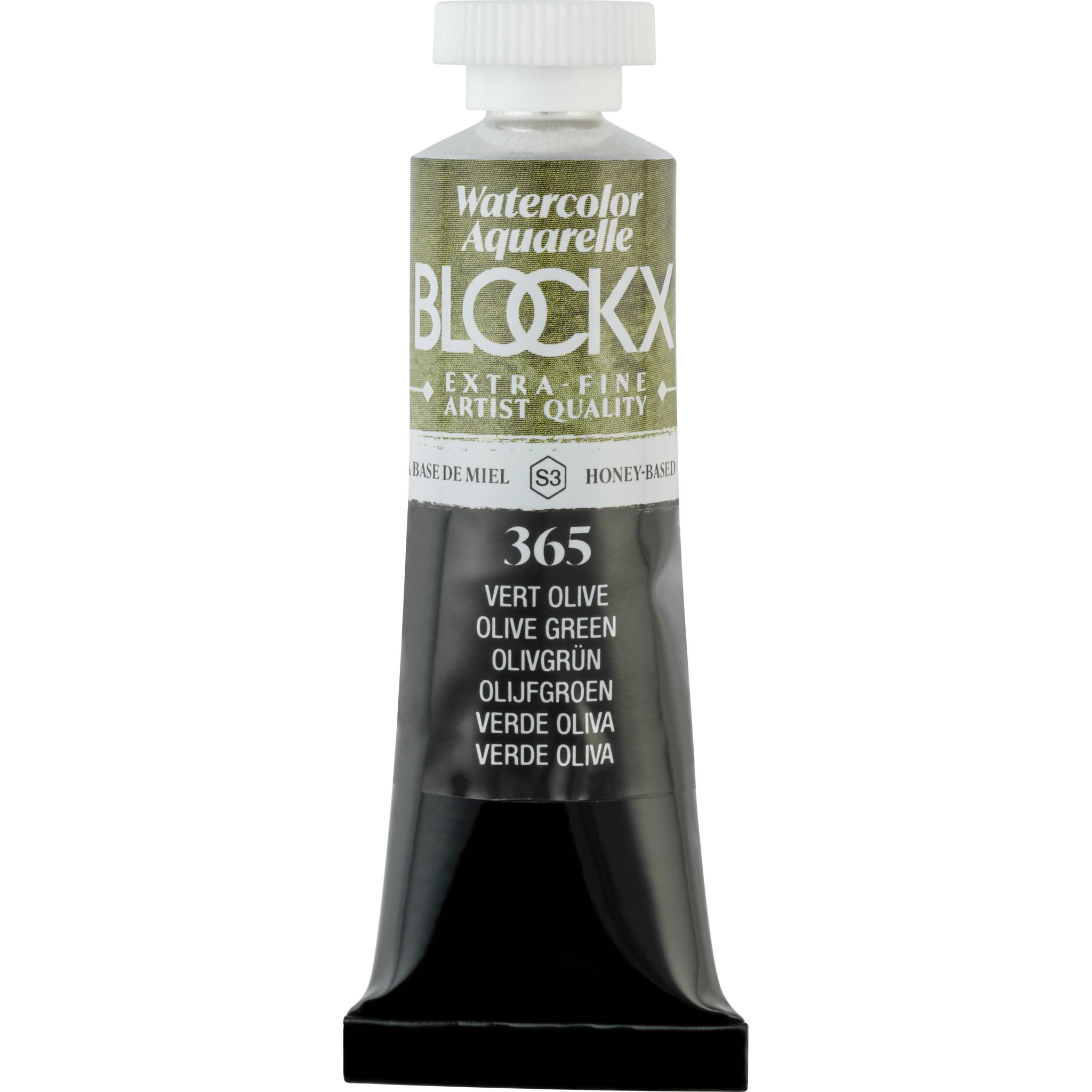 Blockx 3x Aquarellfarbe, Olivengrün - Tube 15ml - Olivgrün 44365BXC
