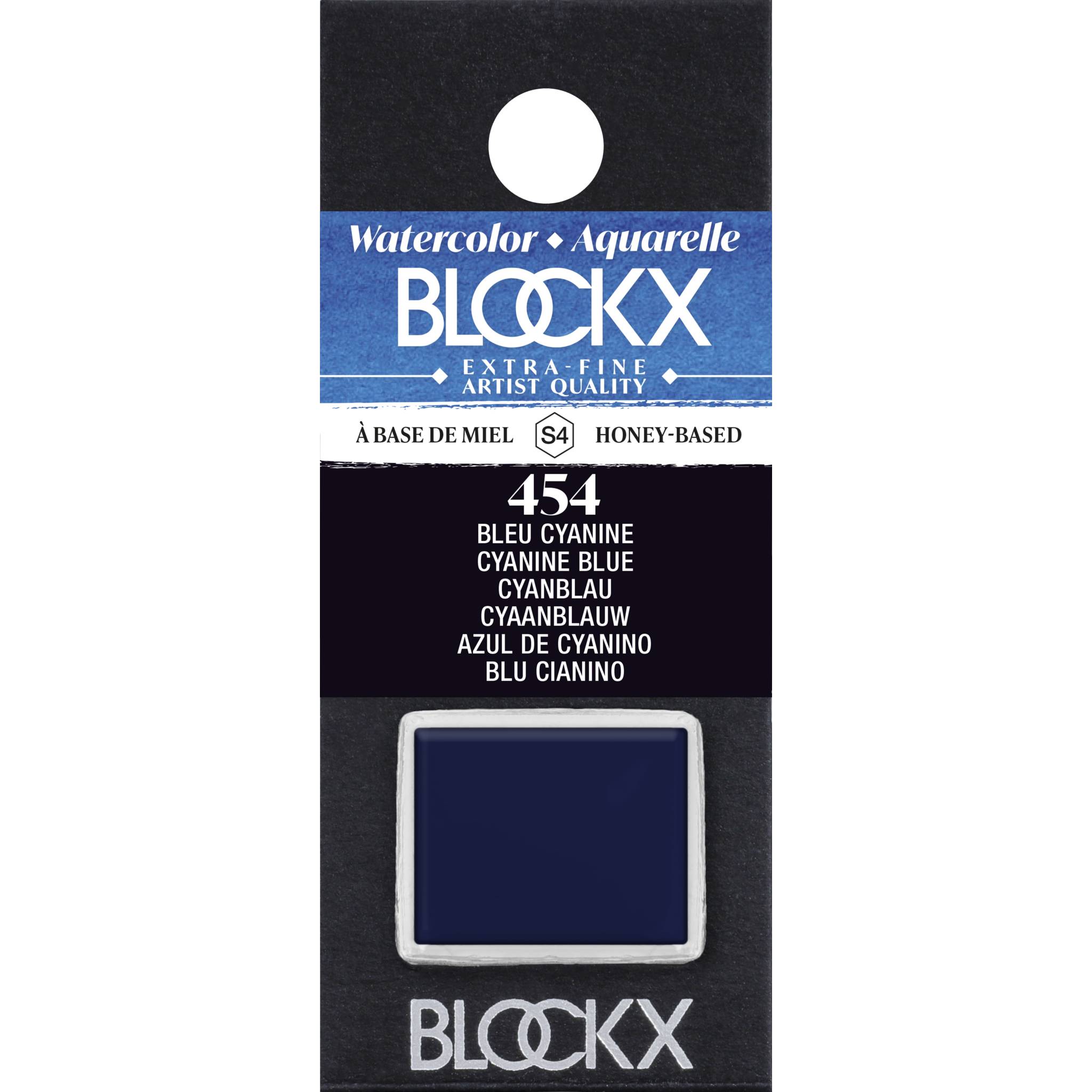 Blockx 3x Aquarellfarbe, Cyanblau - 1/2 Näpfchen 1,5ml - Blau Cyanine 41454BXC